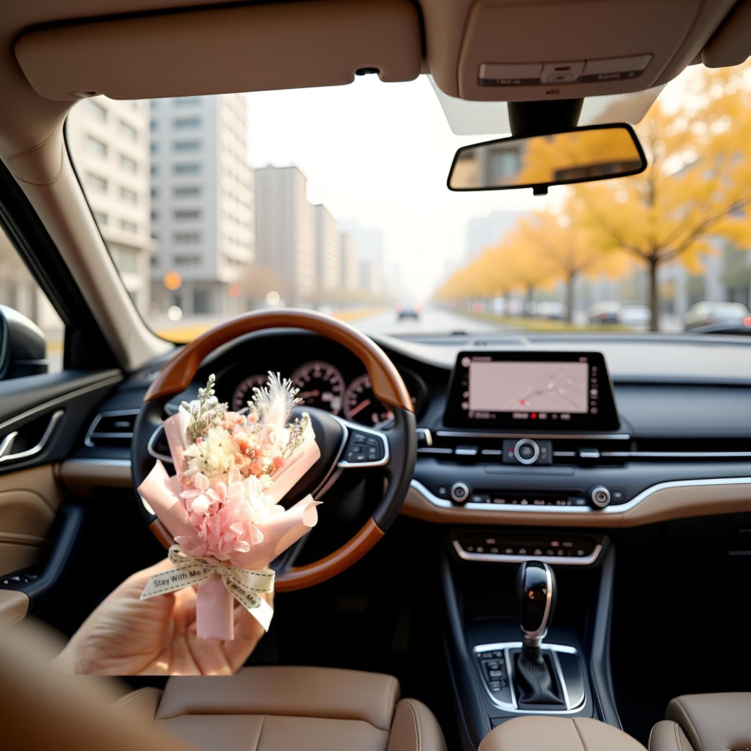 Pink Mini Dried Flower Car Air Vent Clip Freshener