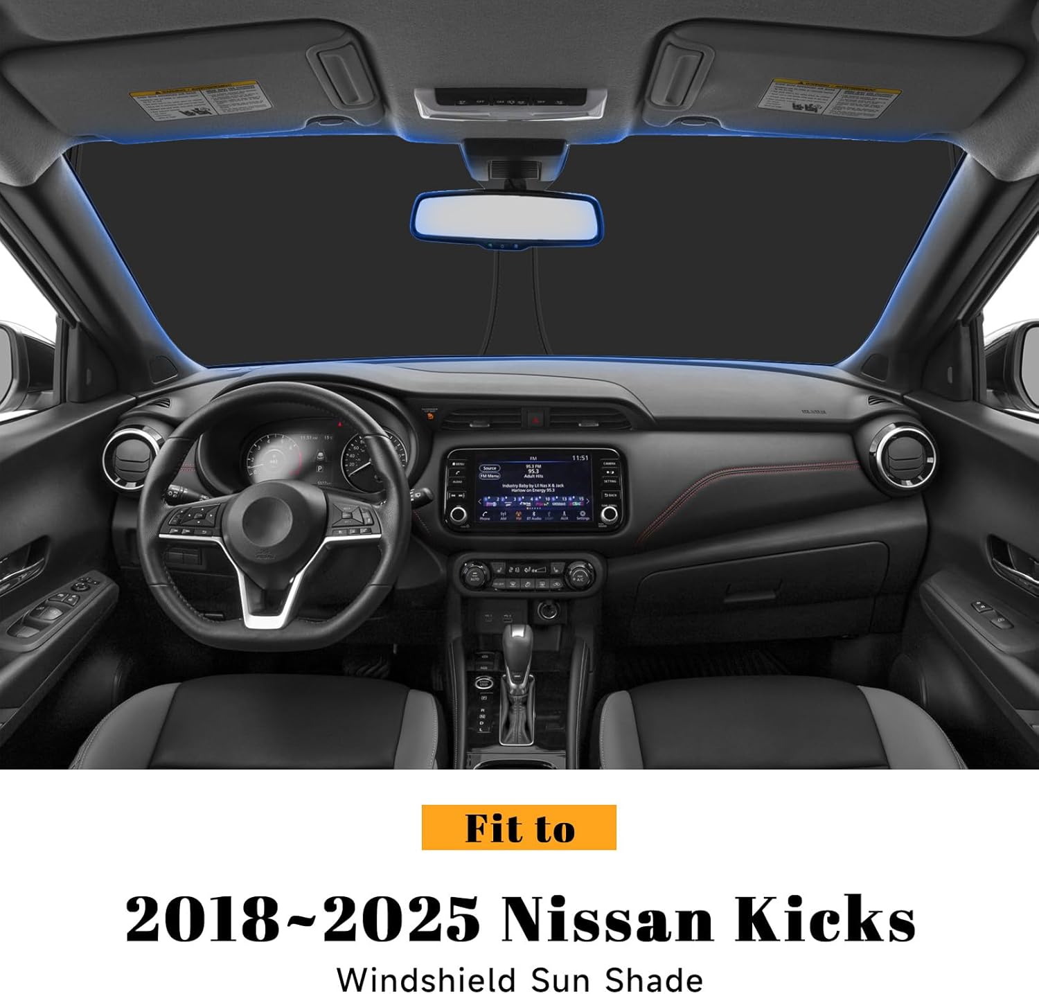 PeakPurit Car Windshield Sun Shade for Nissan 2018-2025 Kicks