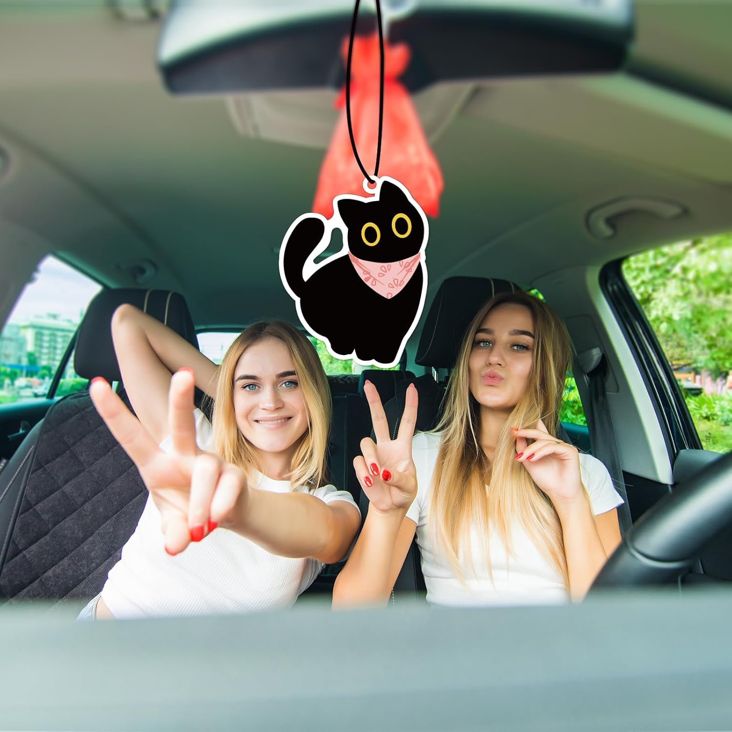 10PCS Cute Black Cat Hanging Air Fresheners with 5 Scents