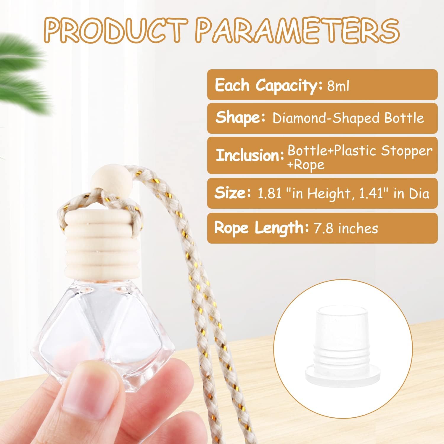 50 Pcs Set Diamond Shaped Glass Diffuser Vials