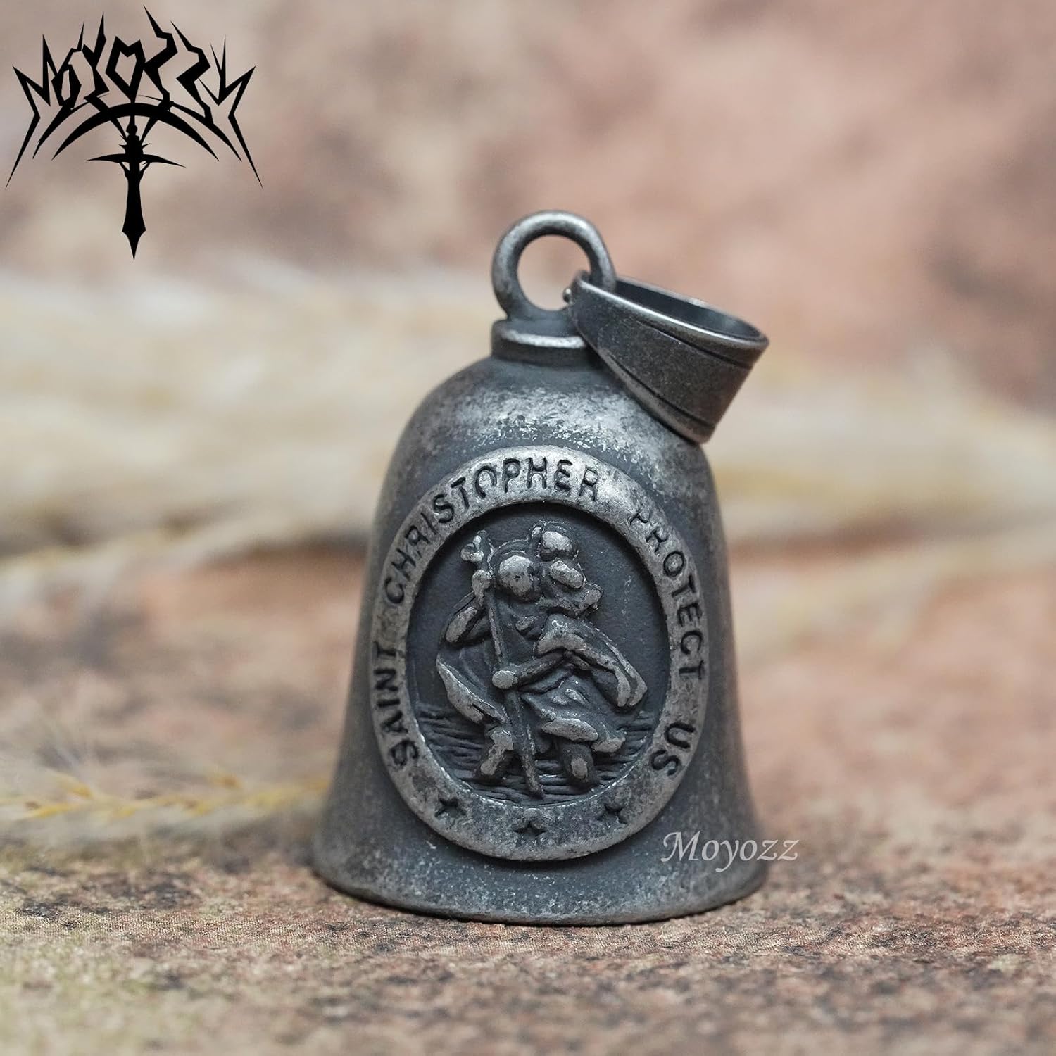 Saint ST Christopher Motorcycle Bell with Hanger for Bikers