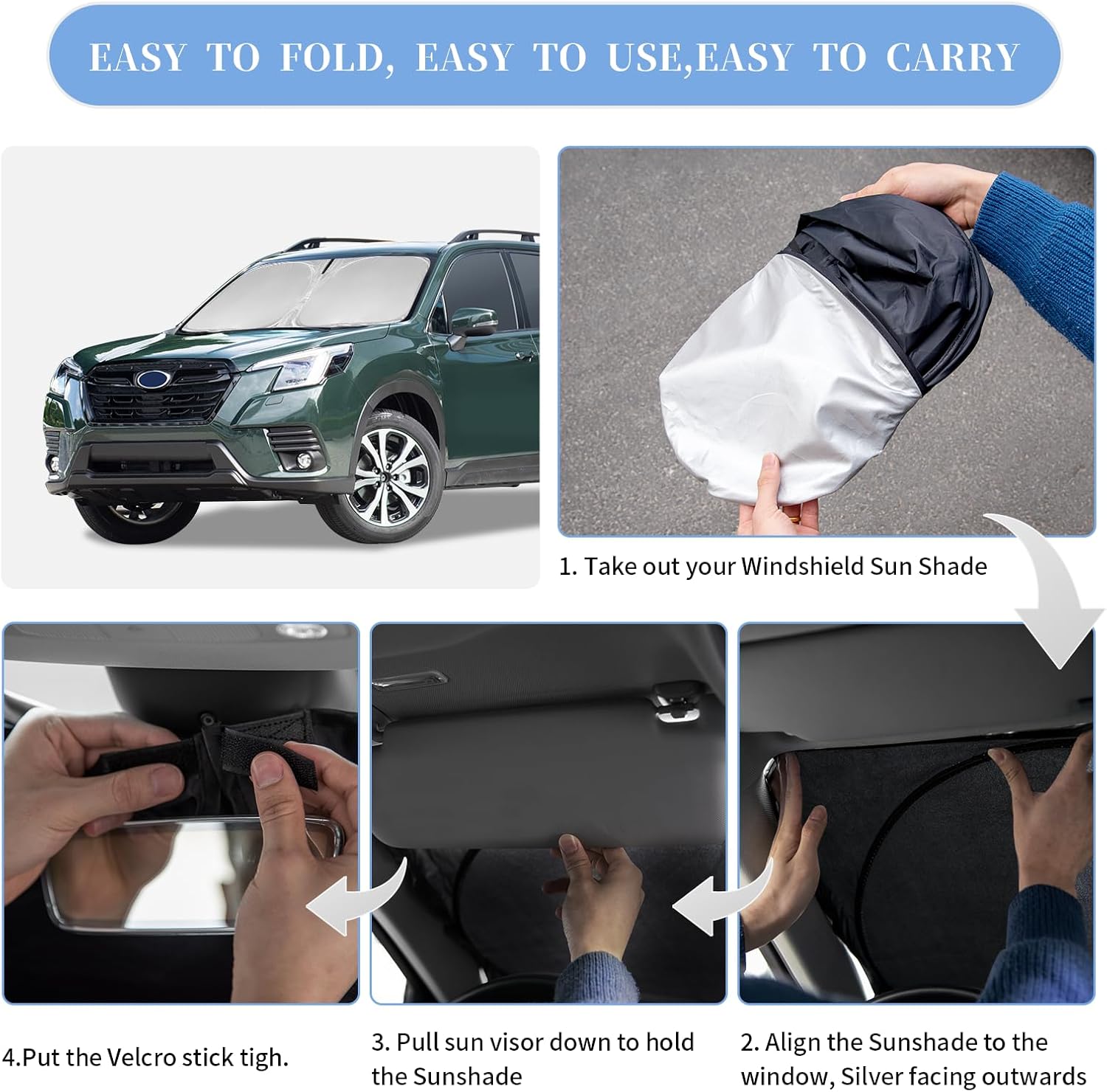 ZOIBV Windshield Sunshade for Subaru Forester 2019-2024