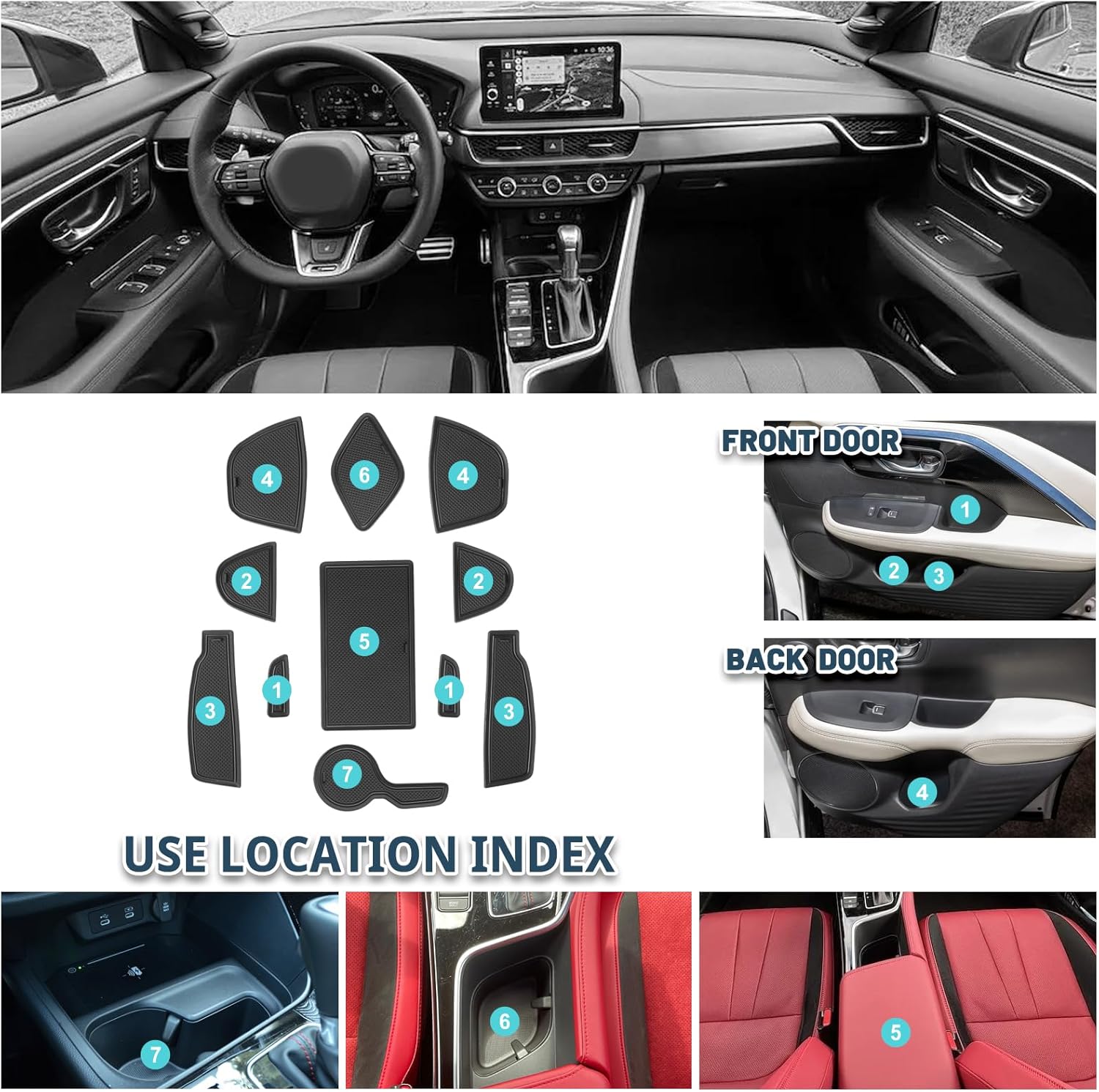 2025 Acura ADX Door Slot Mats 11PCS Set