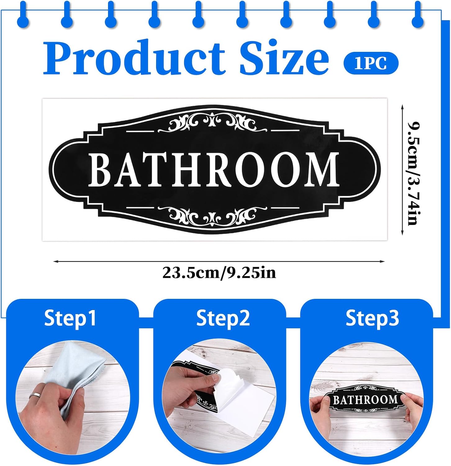 Bathroom Signs Decor 925 X 37 Inch Waterproof Wall Stickers