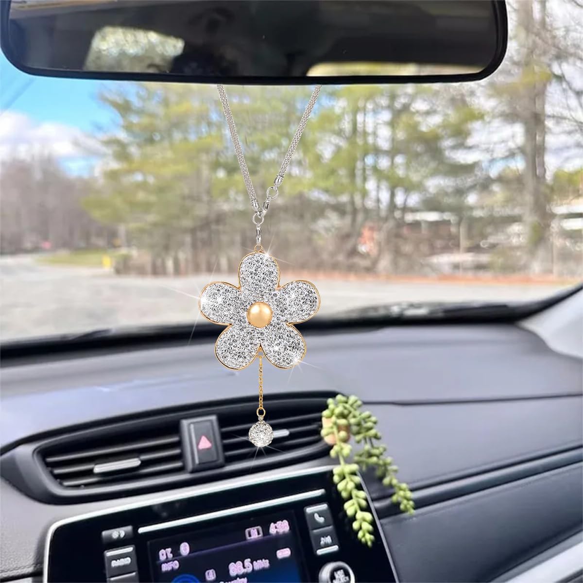 BESULEN Bling Daisy Flower Car Hanging Decor