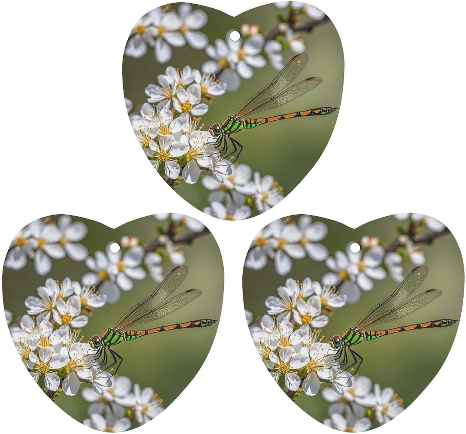 Dragonflies on Flowers Car Air Freshener 3-Pack Black Style