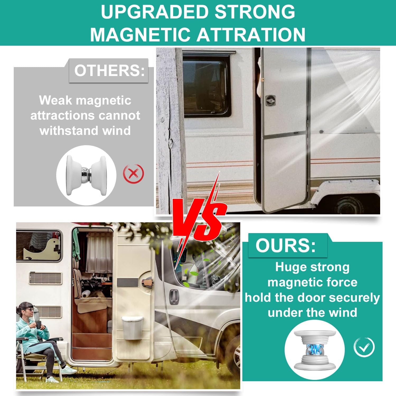 SUNCARACCL 2 PCS RV Magnetic Door Catch