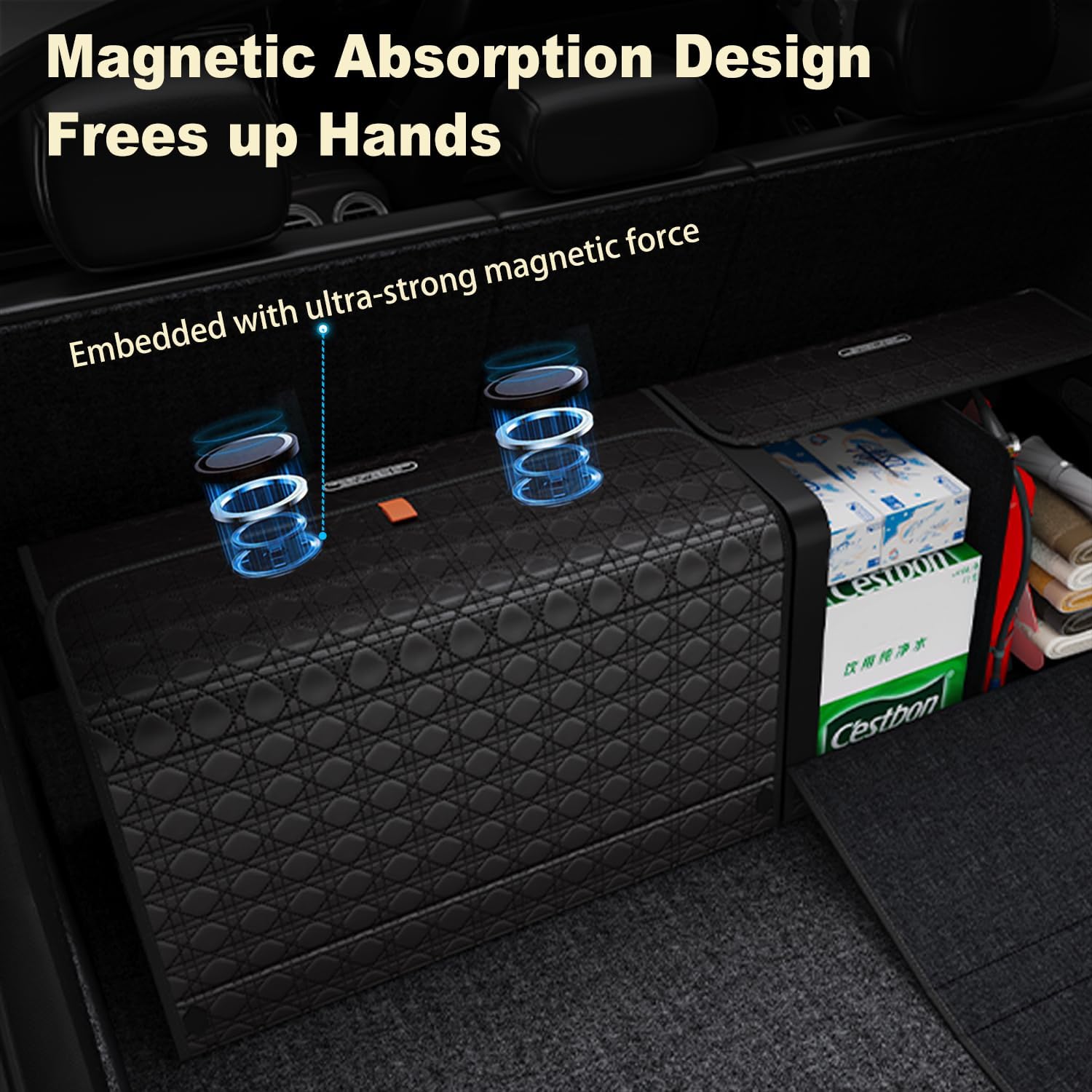 GMQ Car Trunk Organizer for SUV Large Capacity Black 1