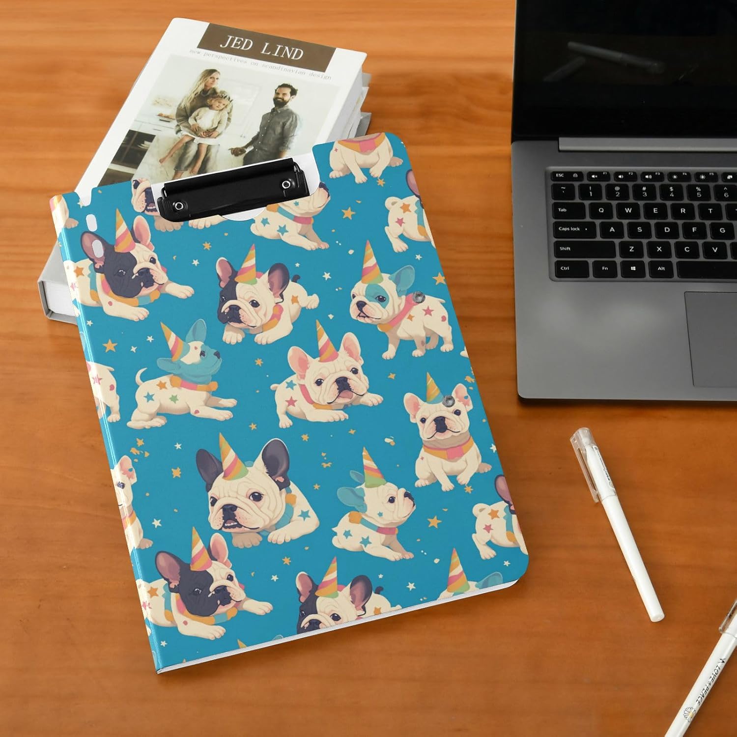 SHJI Funny French Bulldog Unicorn Clipboard Folder A4