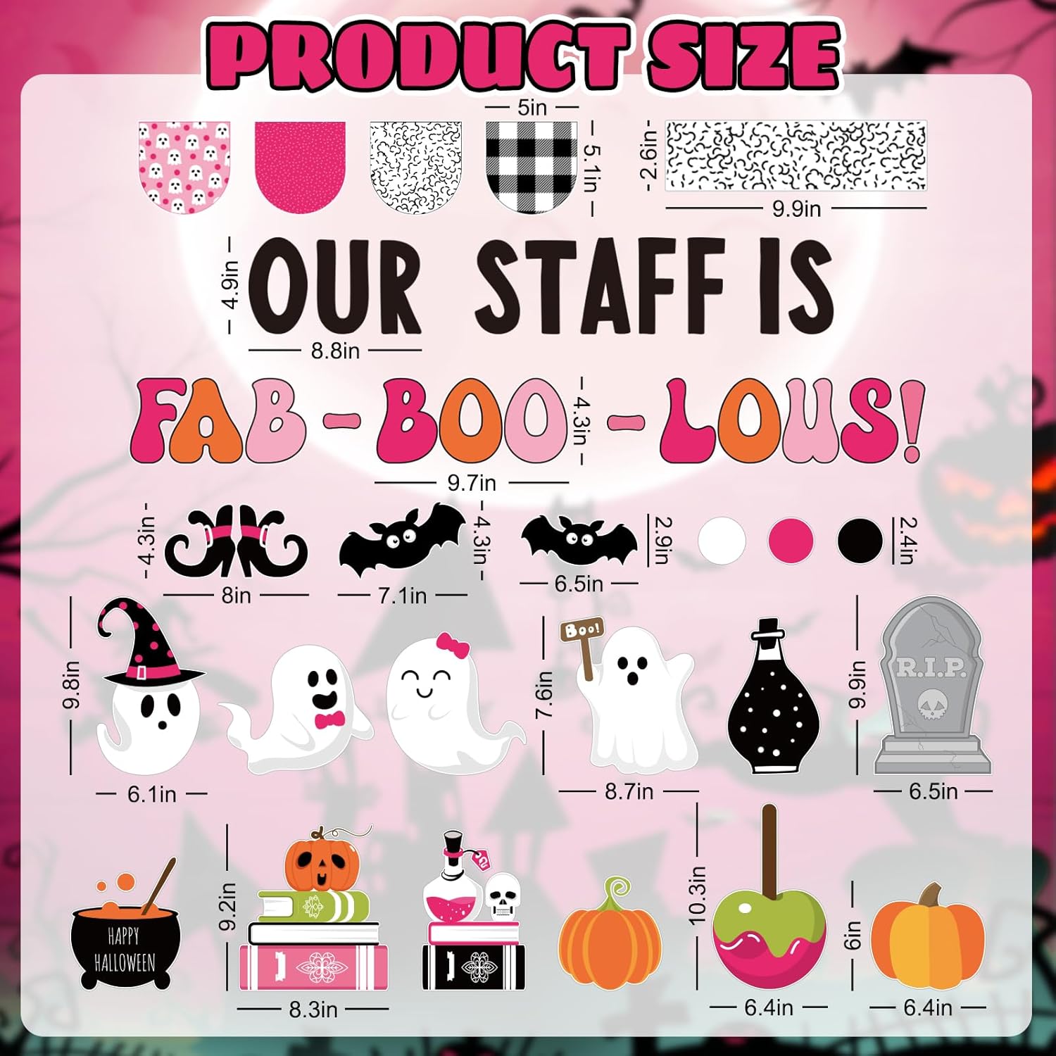 97Pcs Halloween Ghost Bulletin Board Decoration Set
