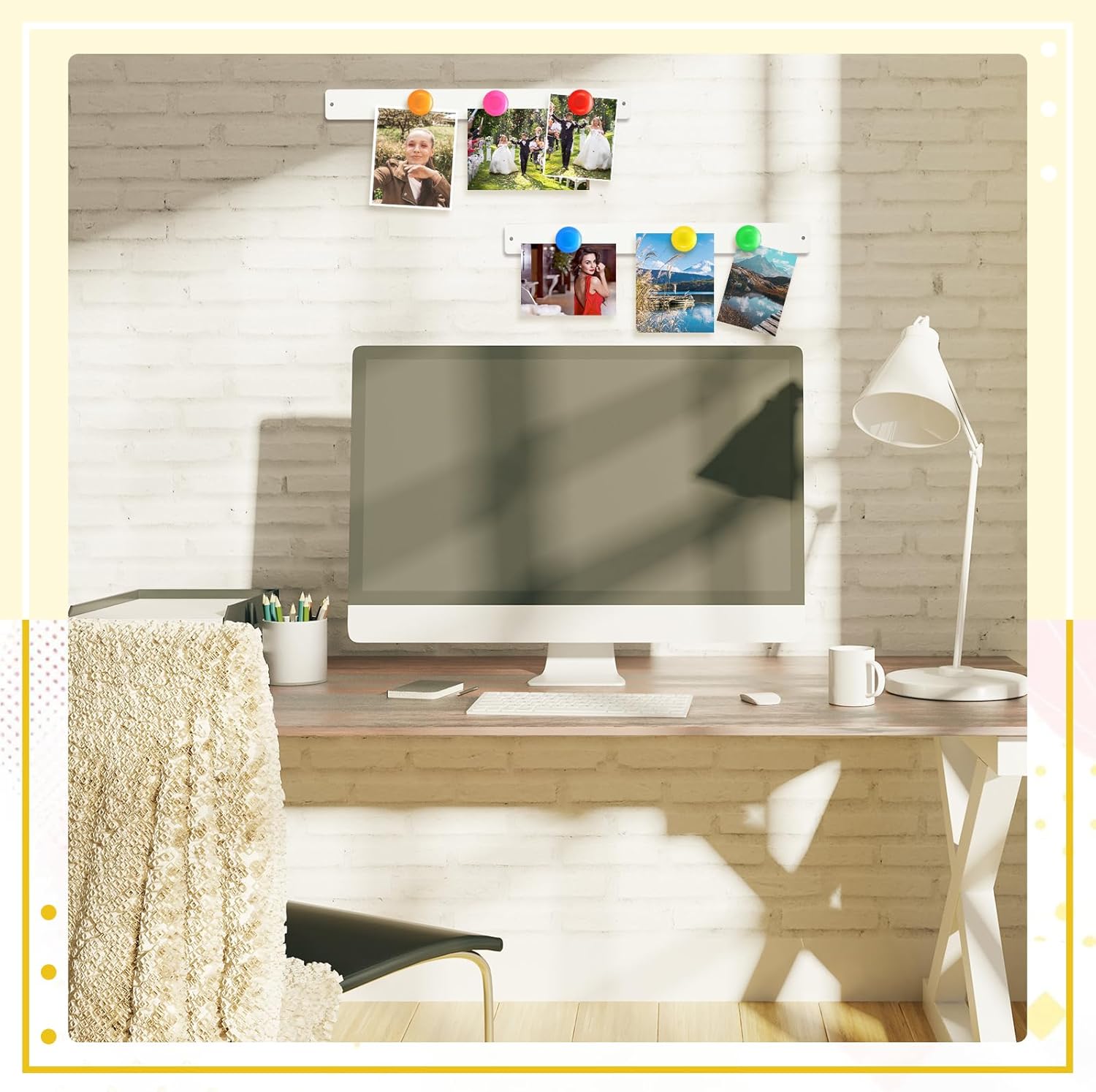 18 Pcs Magnet Bulletin Board Strips Frameless Stainless Steel