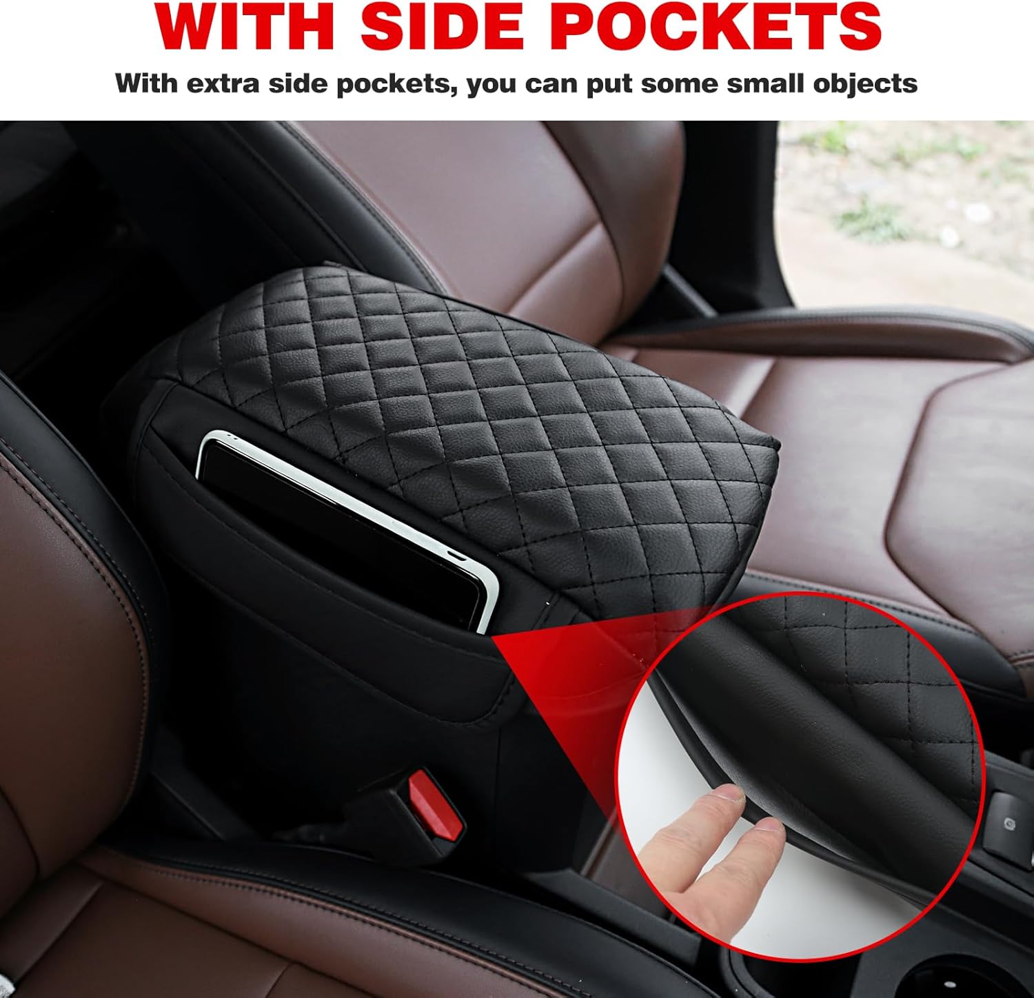 Mabett Center Console Armrest Cover for Ford Maverick 2022-2025 Black