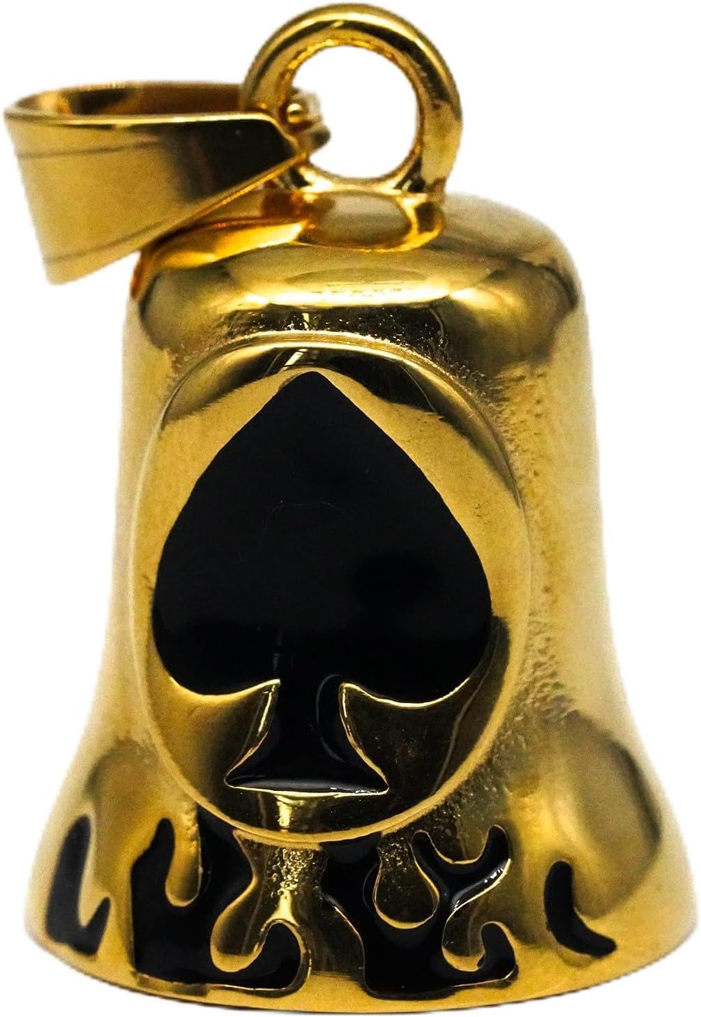 Gold Lucky Ace of Spades Biker Bell Keychain