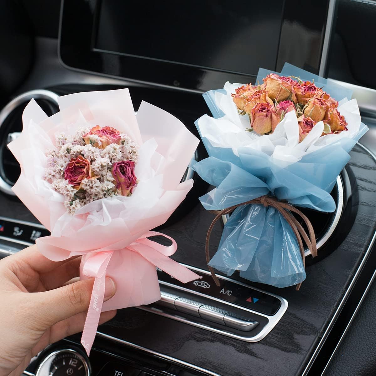 SWR Car Dry Flower Bouquet Air Freshener Clip Diffuser Decoration