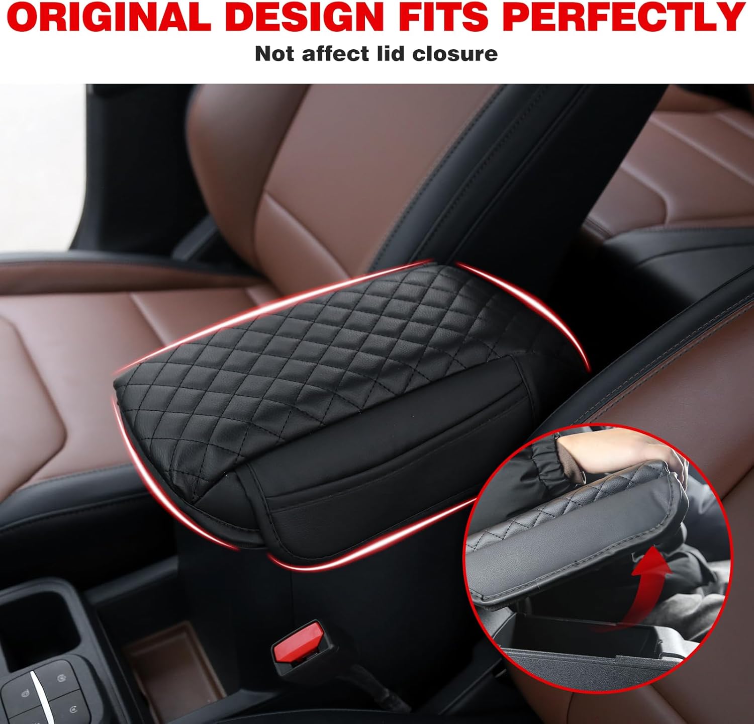 Mabett Center Console Armrest Cover for Ford Maverick 2022-2025 Black