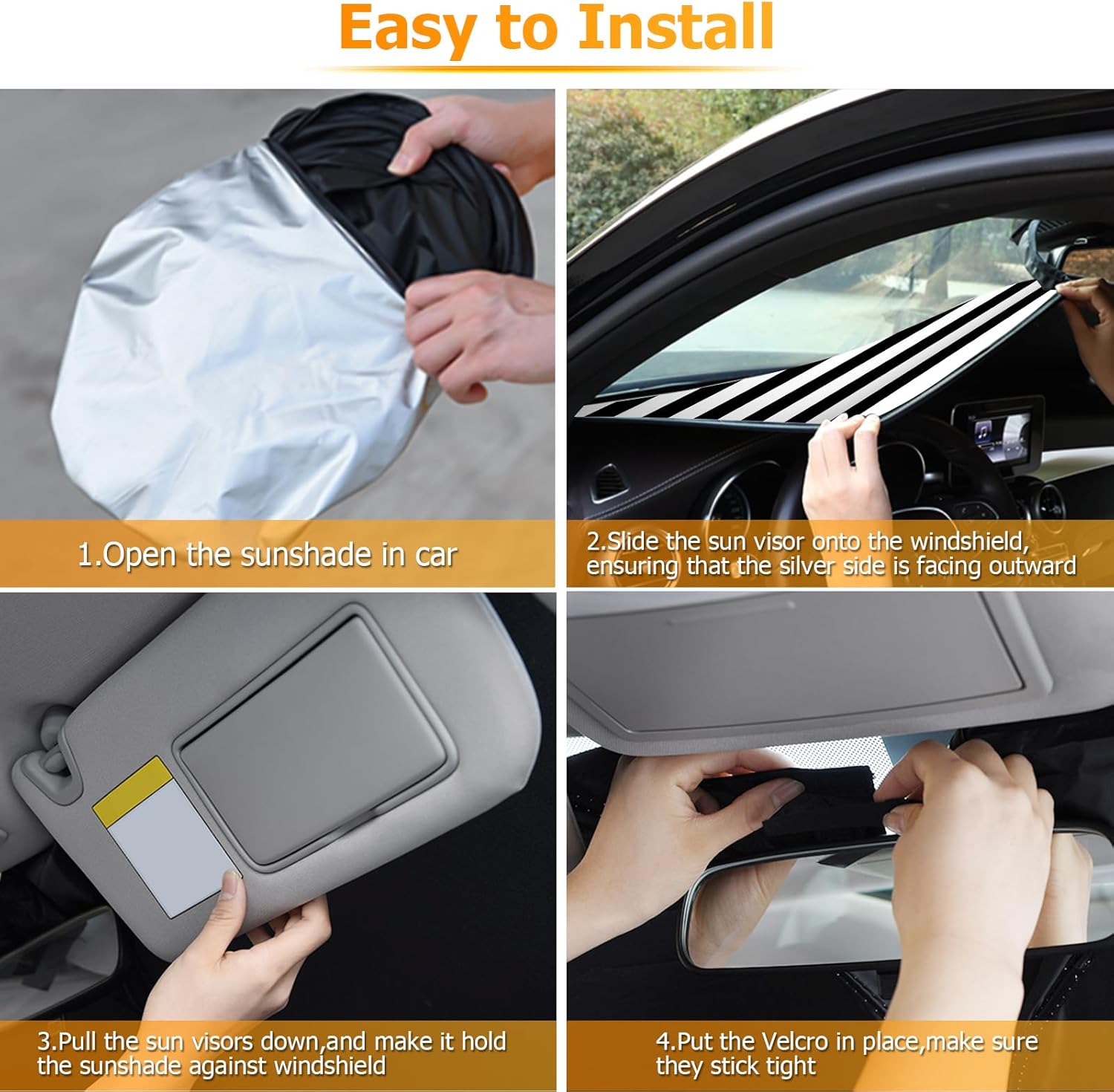 Bestview Windshield Sun Shade Custom Fit for 2011-2020 Toyota Sienna