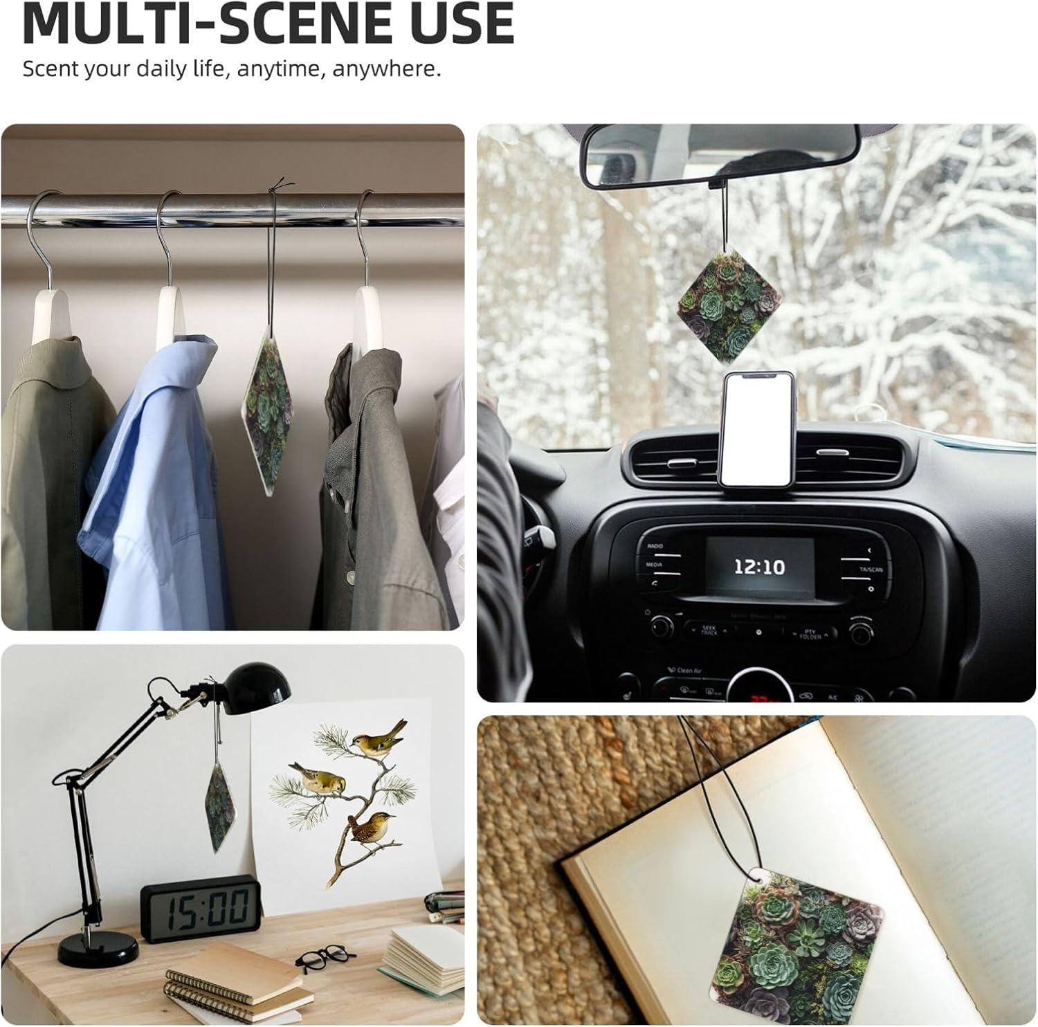 WEIHAKO 6 Pcs Car Air Freshener Cards Hanging Scented Decor