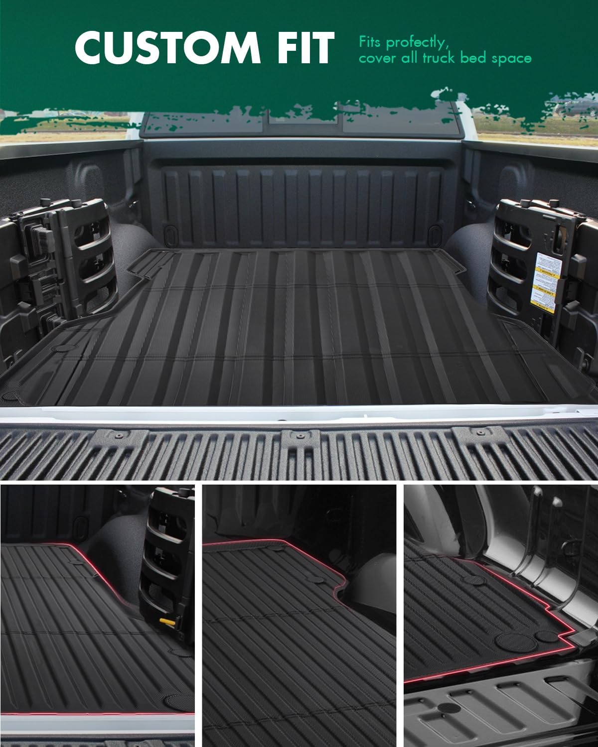 SCITOO Truck Bed Mat for 2024 Toyota Tacoma 6FT
