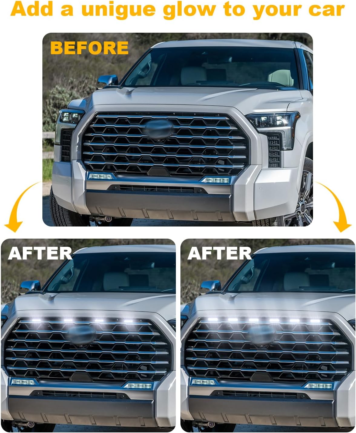 LED Front Grill Lights for 2019-2025 Toyota Tundra Raptor
