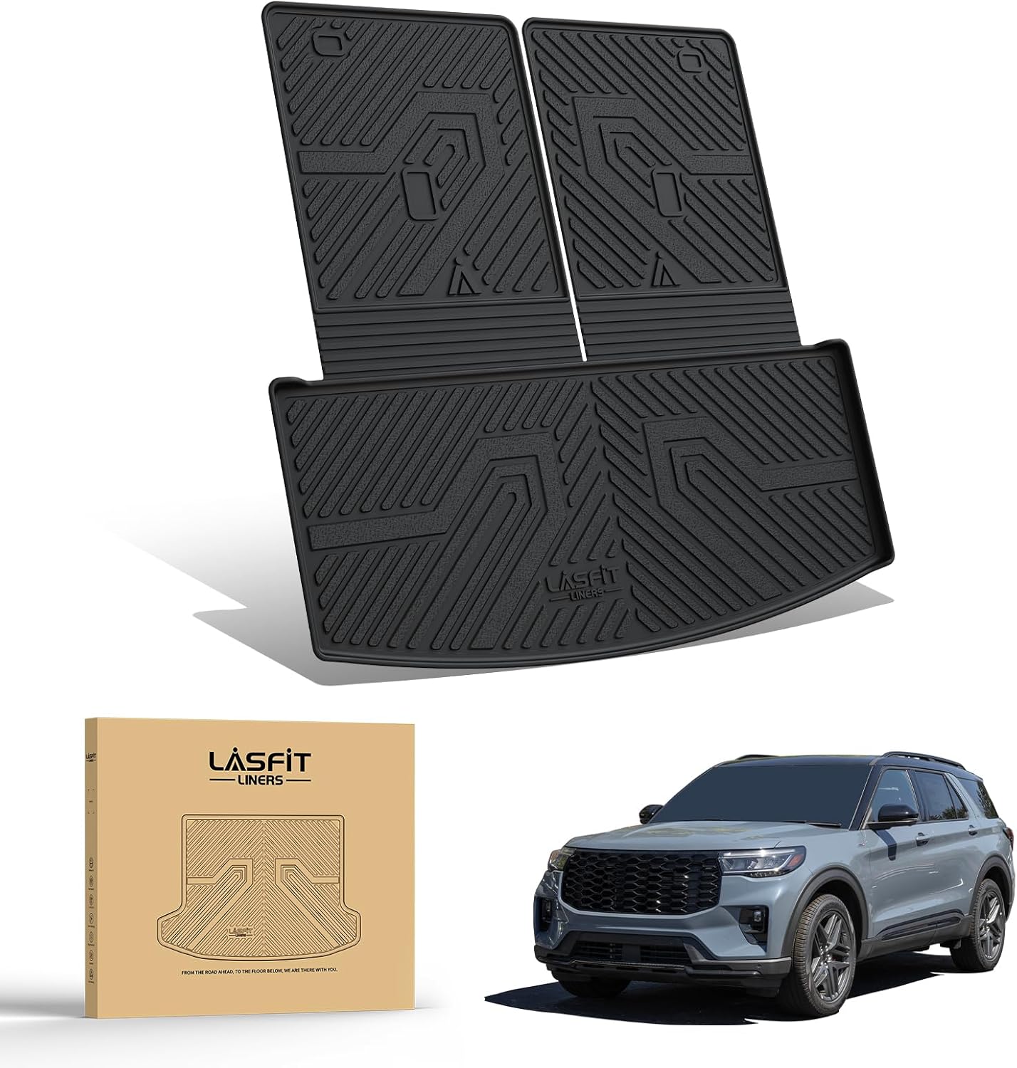 LASFIT Trunk Backrest Mat Ford Explorer 2020-2025 Black