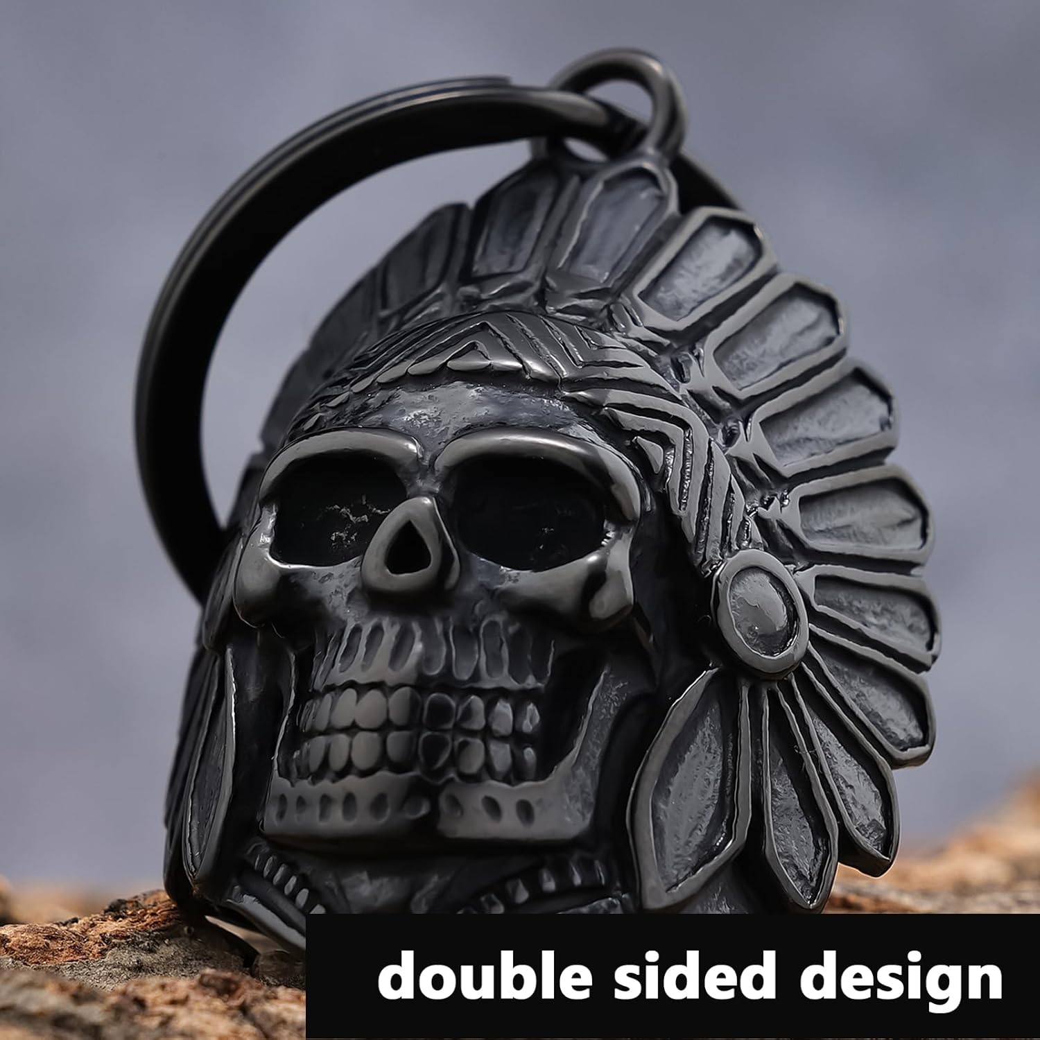 Motorcycle Skull Bell - Biker Key Chain For Good Luck