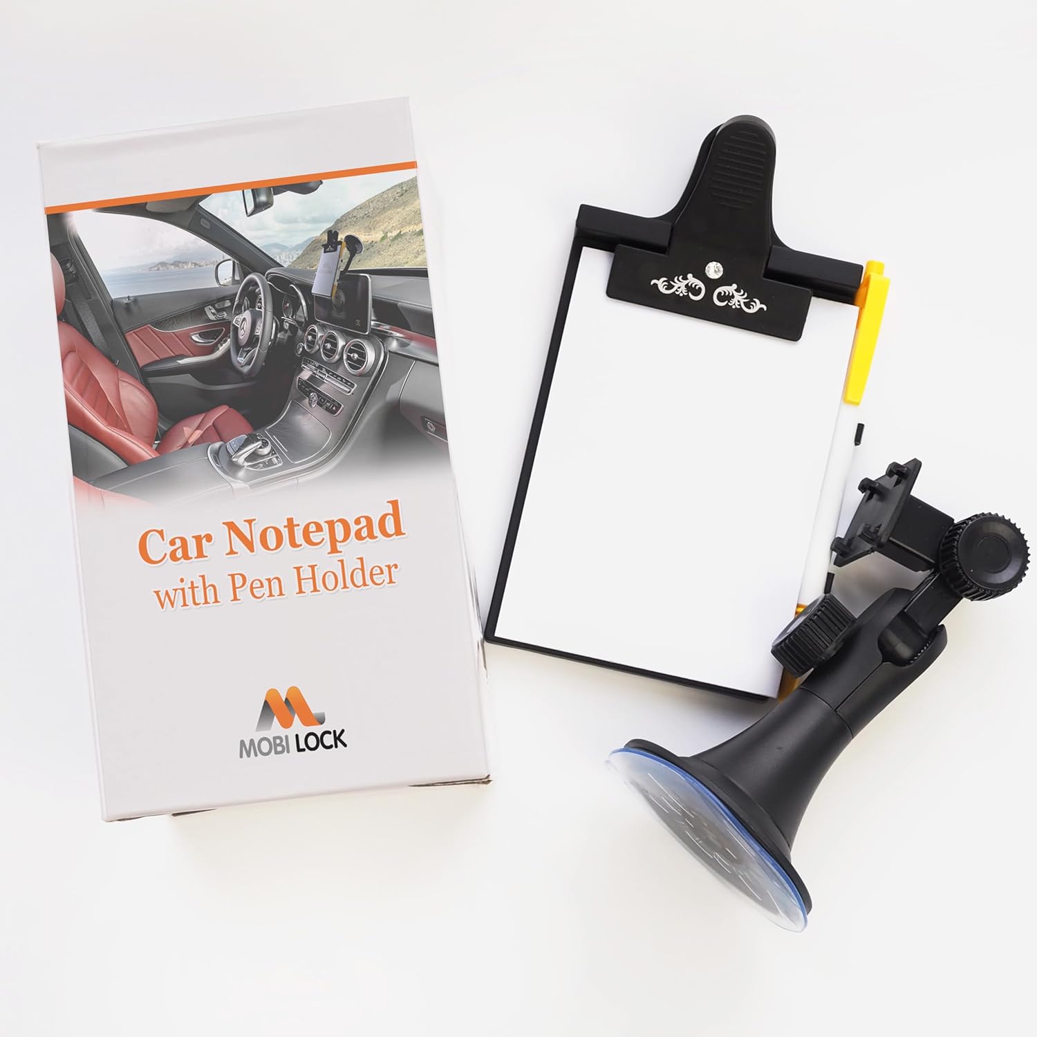 Mobi Lock Car Clip Board with Pen Holder and Pad Mount
