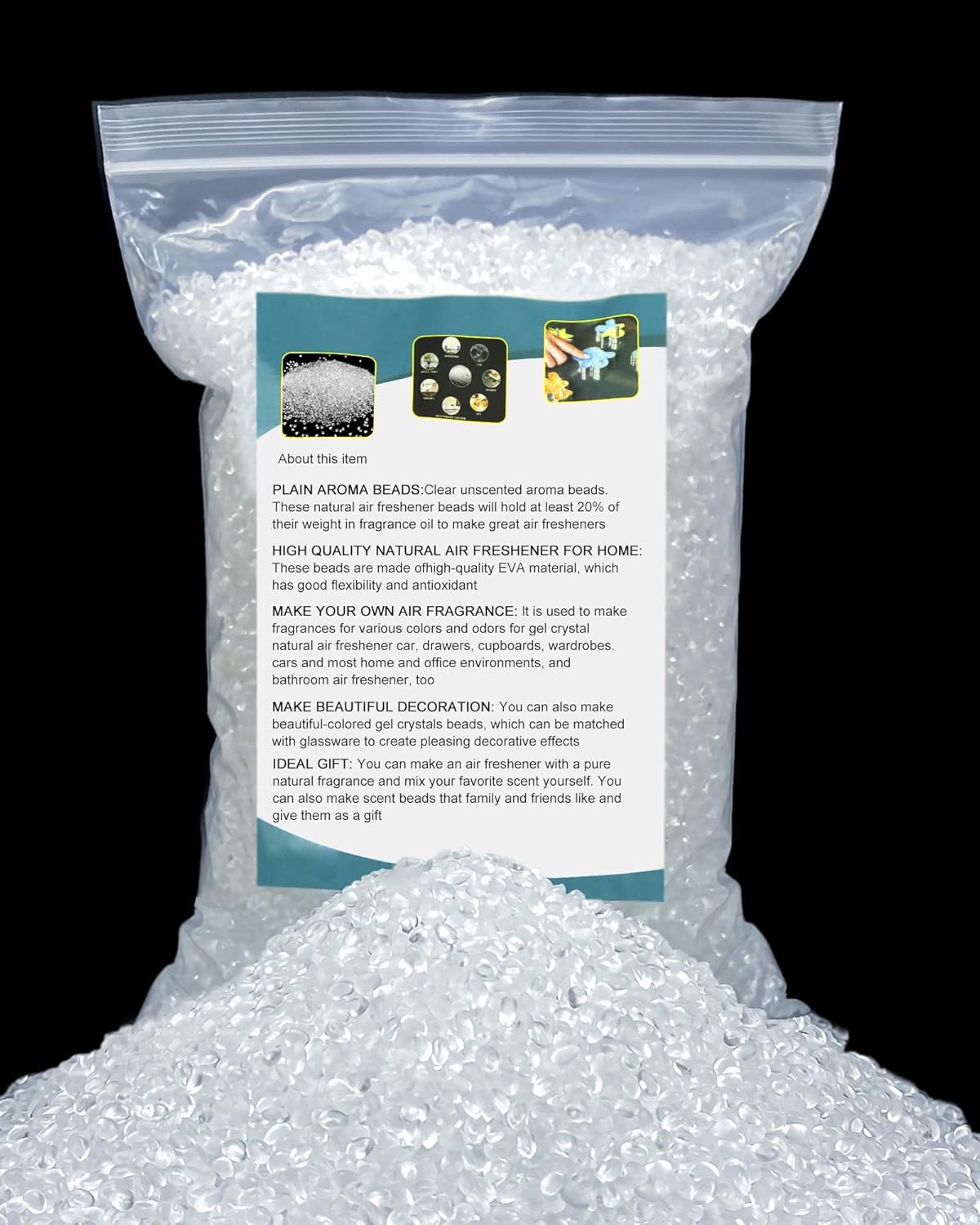 3LB Unscented Aroma Beads for Car Fresheners and Home Use