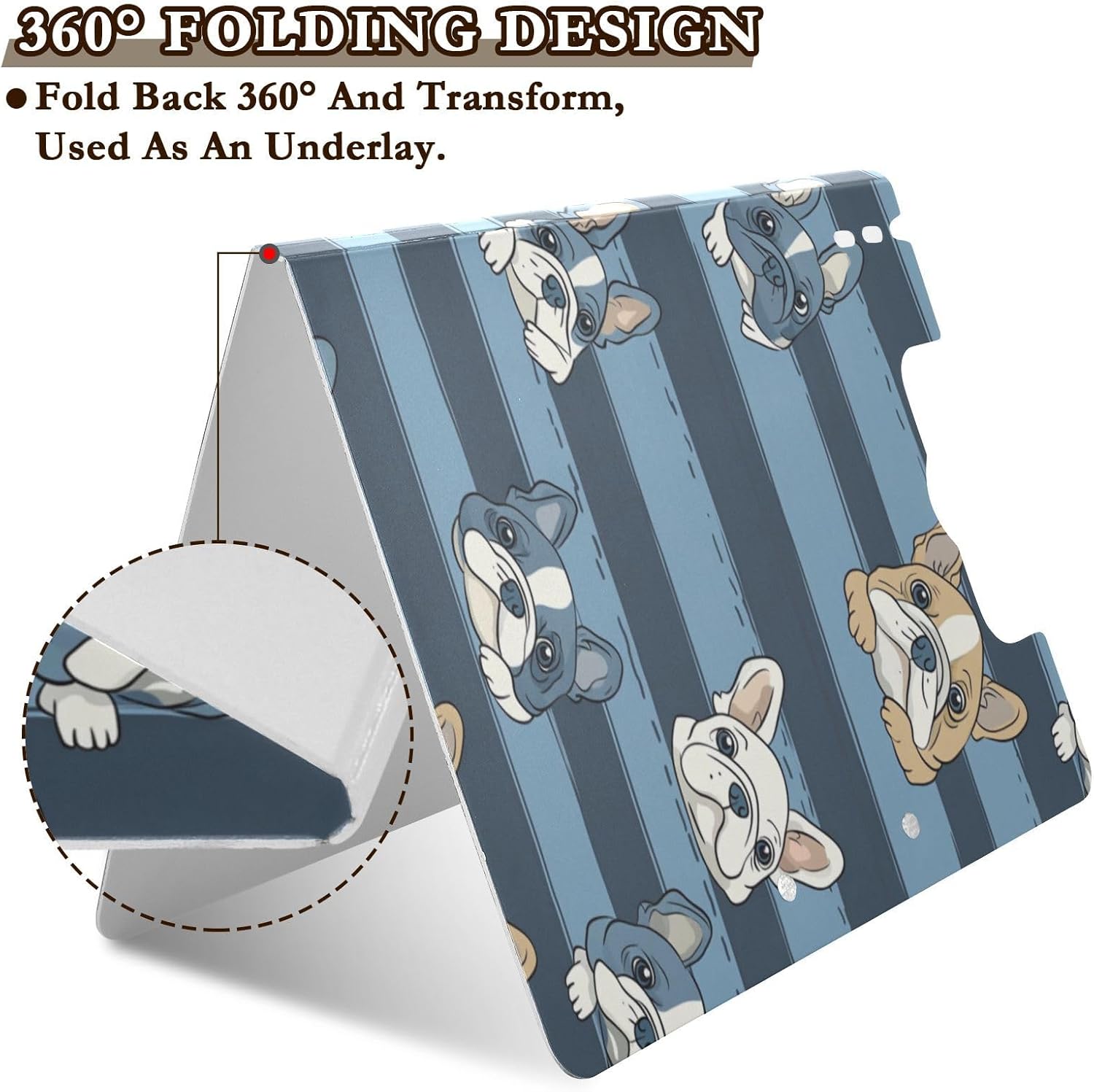 Kcldeci Clipboards Folder with French Bulldog Stripes