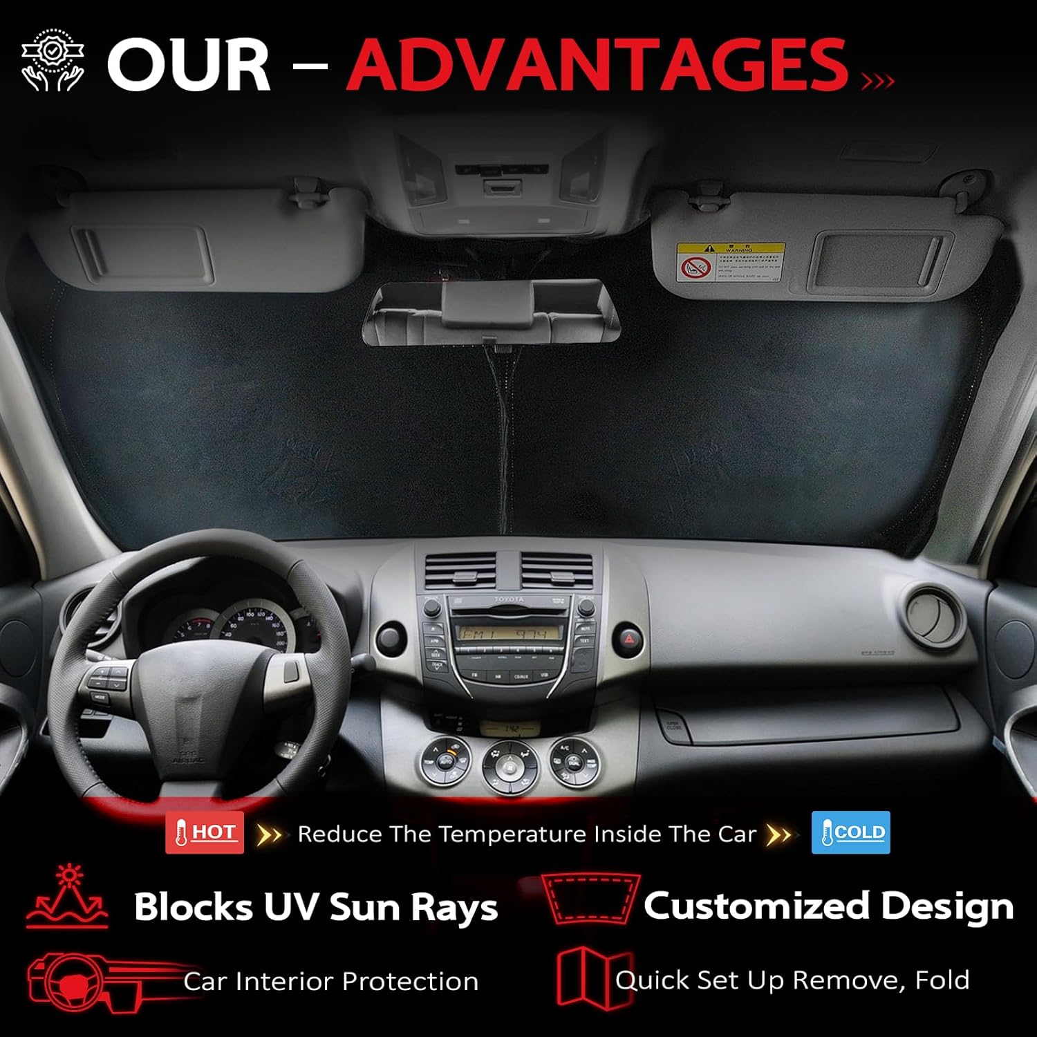 KAYZT Windshield Sun Shade for Cadillac XT5 2017-2025