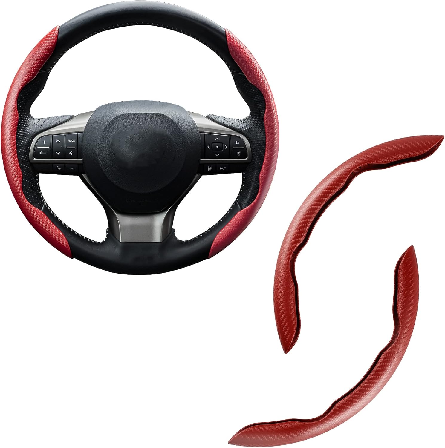 Amiss Carbon Fiber Steering Wheel Protector Red