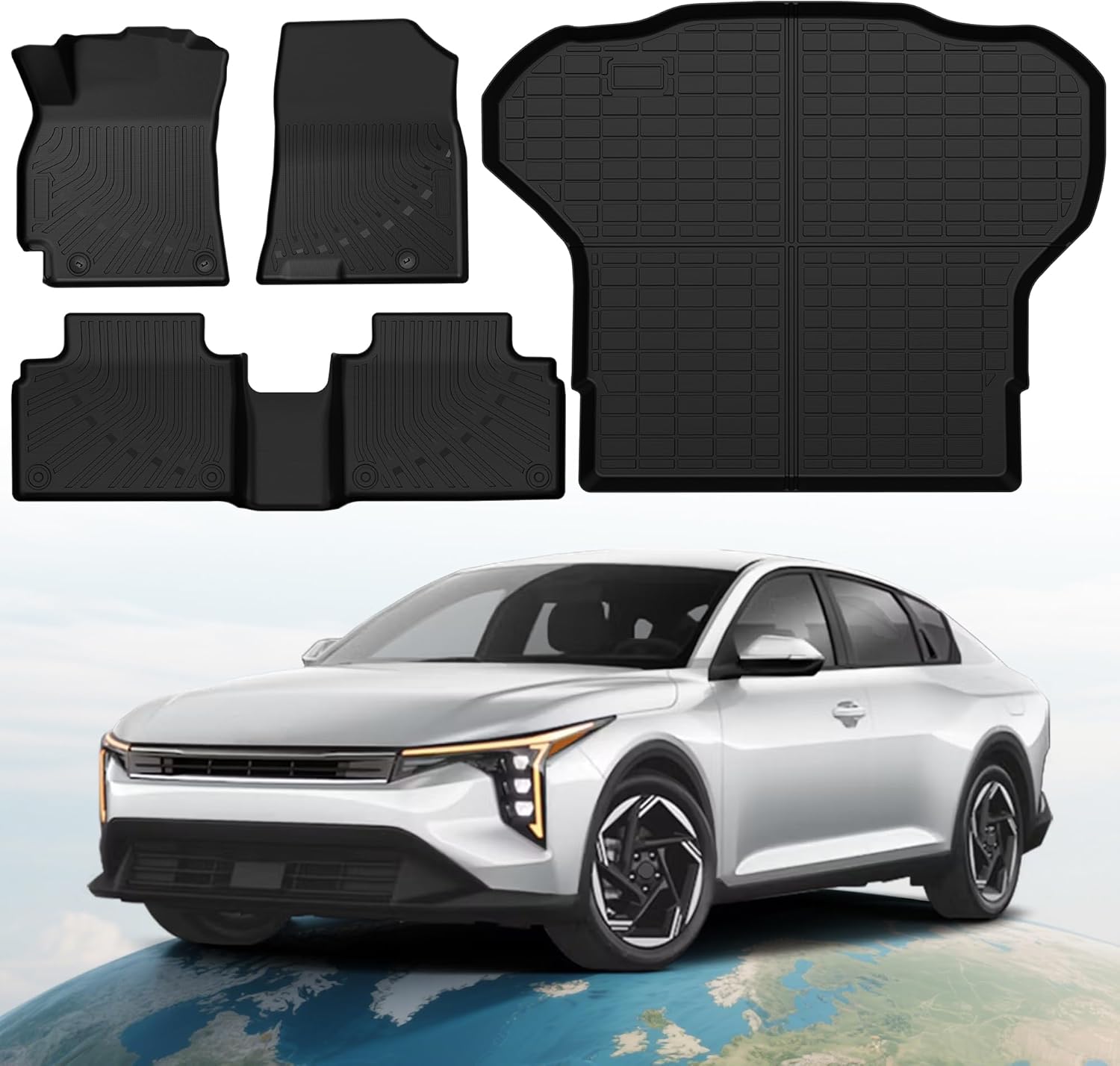 TIEZFUL Floor Mats Set for KIA K4 2025 Black