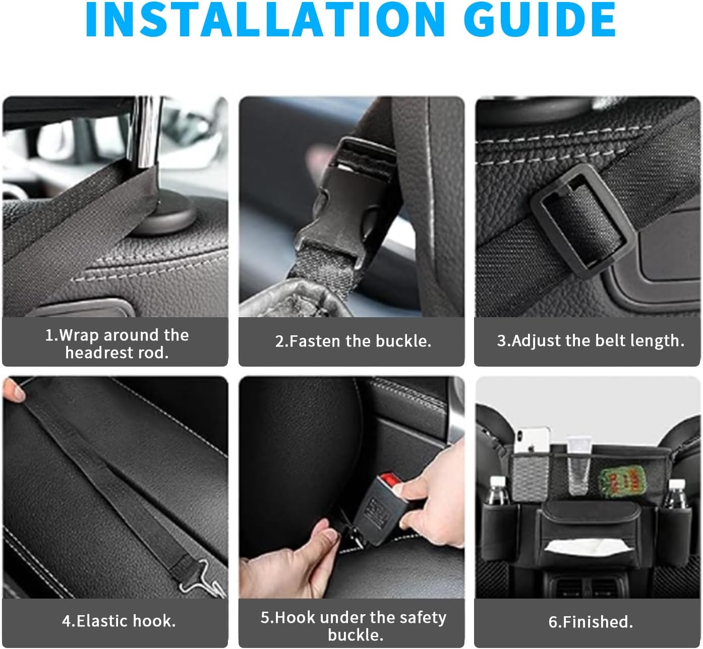 QBUC Car Seat Handbag Holder with Tissue Cup Storage