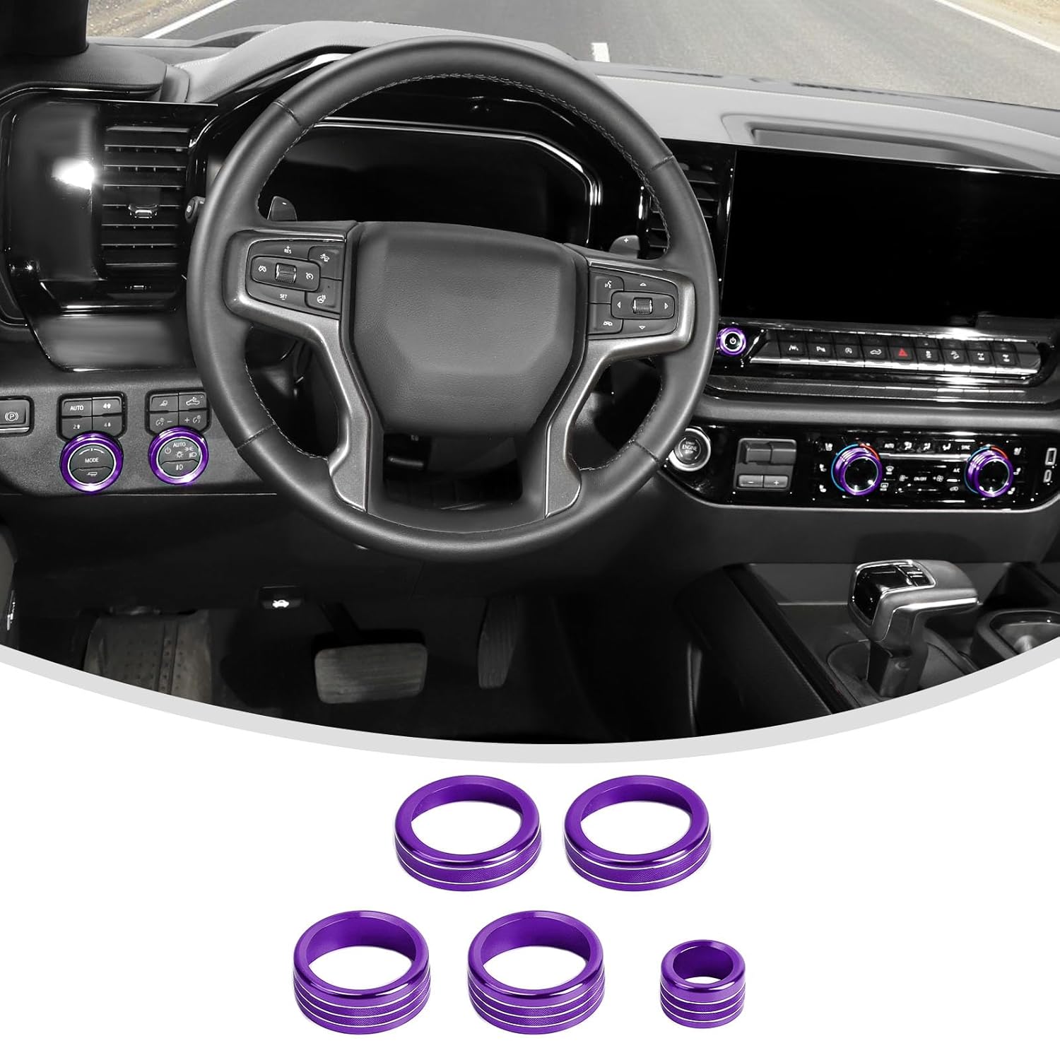 Linskip Purple Shift Knob Trim Kit for 2022-2025 Silverado