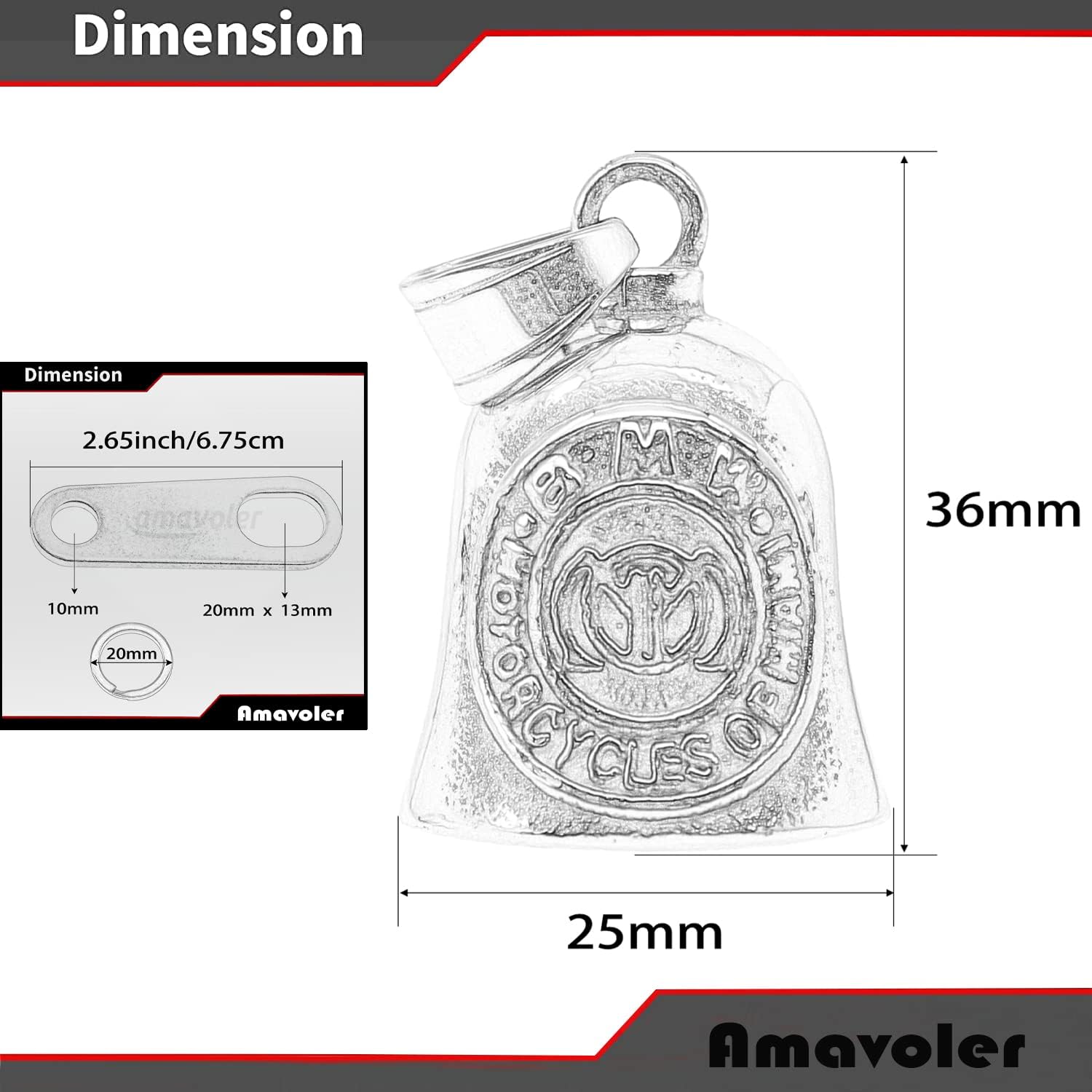 Motorcycle Bell with Hanging Keychain for Good Luck Travel