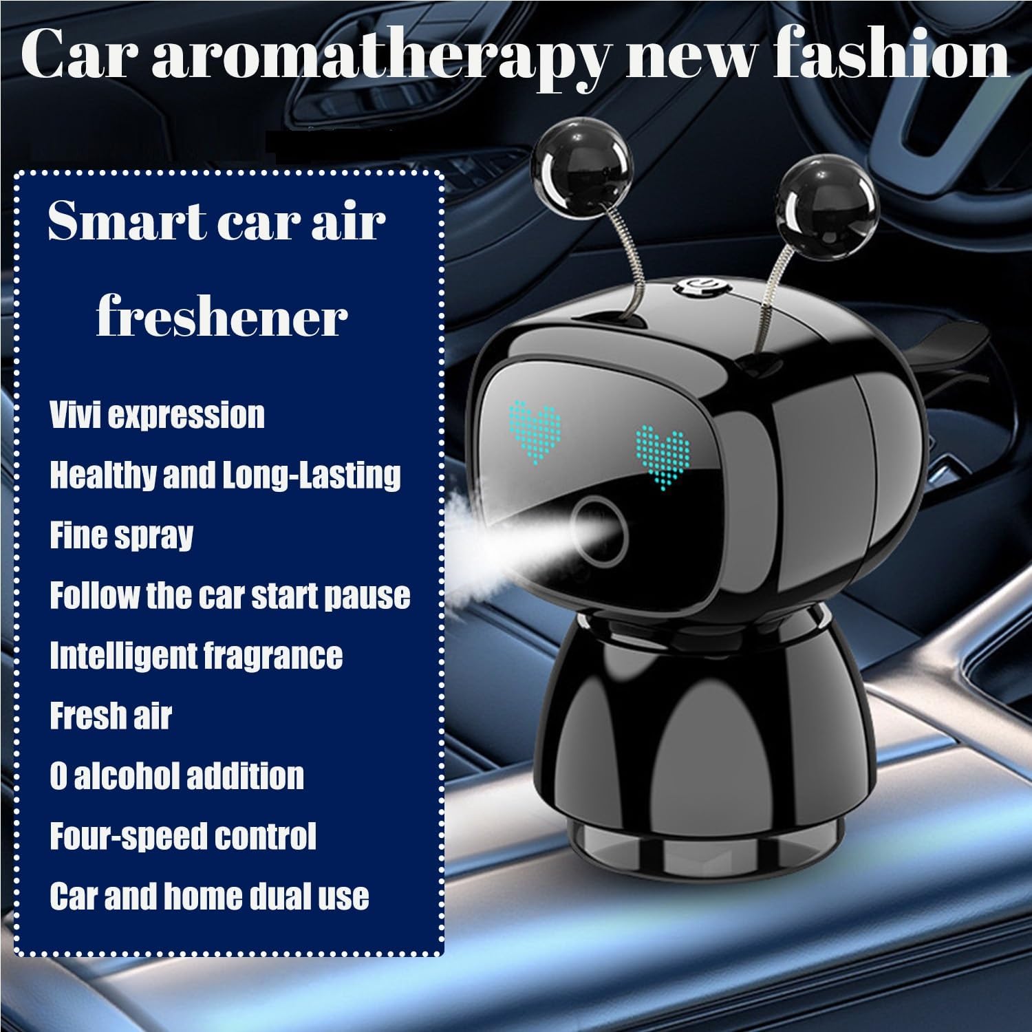 Robot Intelligent Aromatherapy Machine Smart Cute Robot Car Air Freshener V3