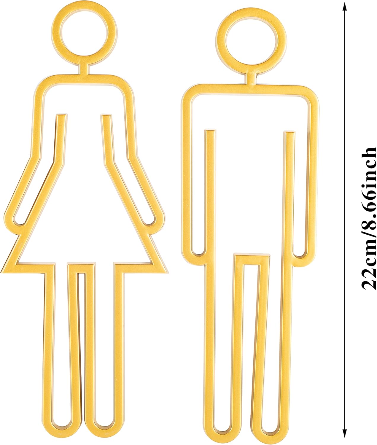 Acrylic Adhesive Backed Bathroom Sign Golden