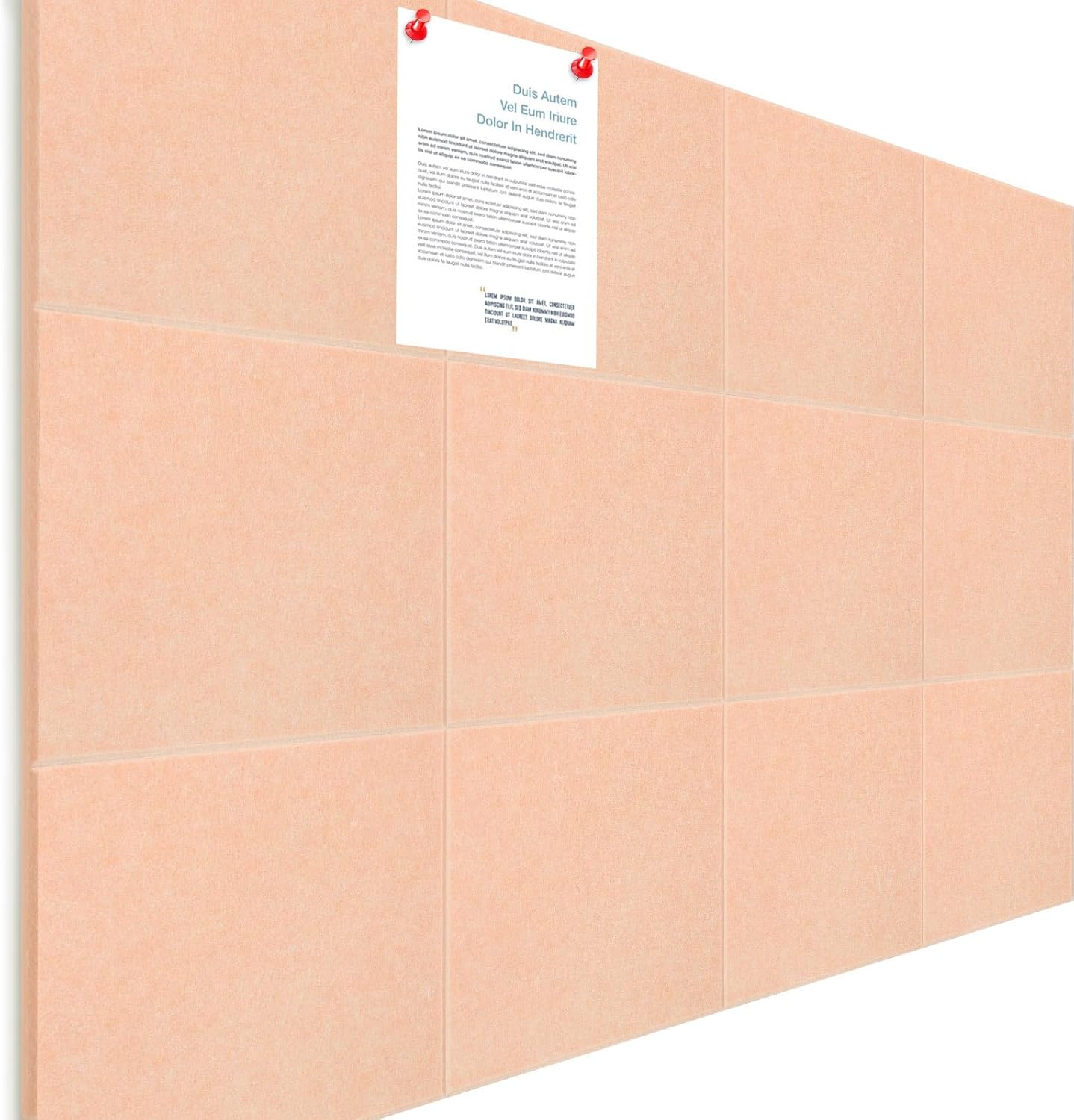 Honoson 12 Pack Light Pink Felt Wall Tiles Bulletin Board