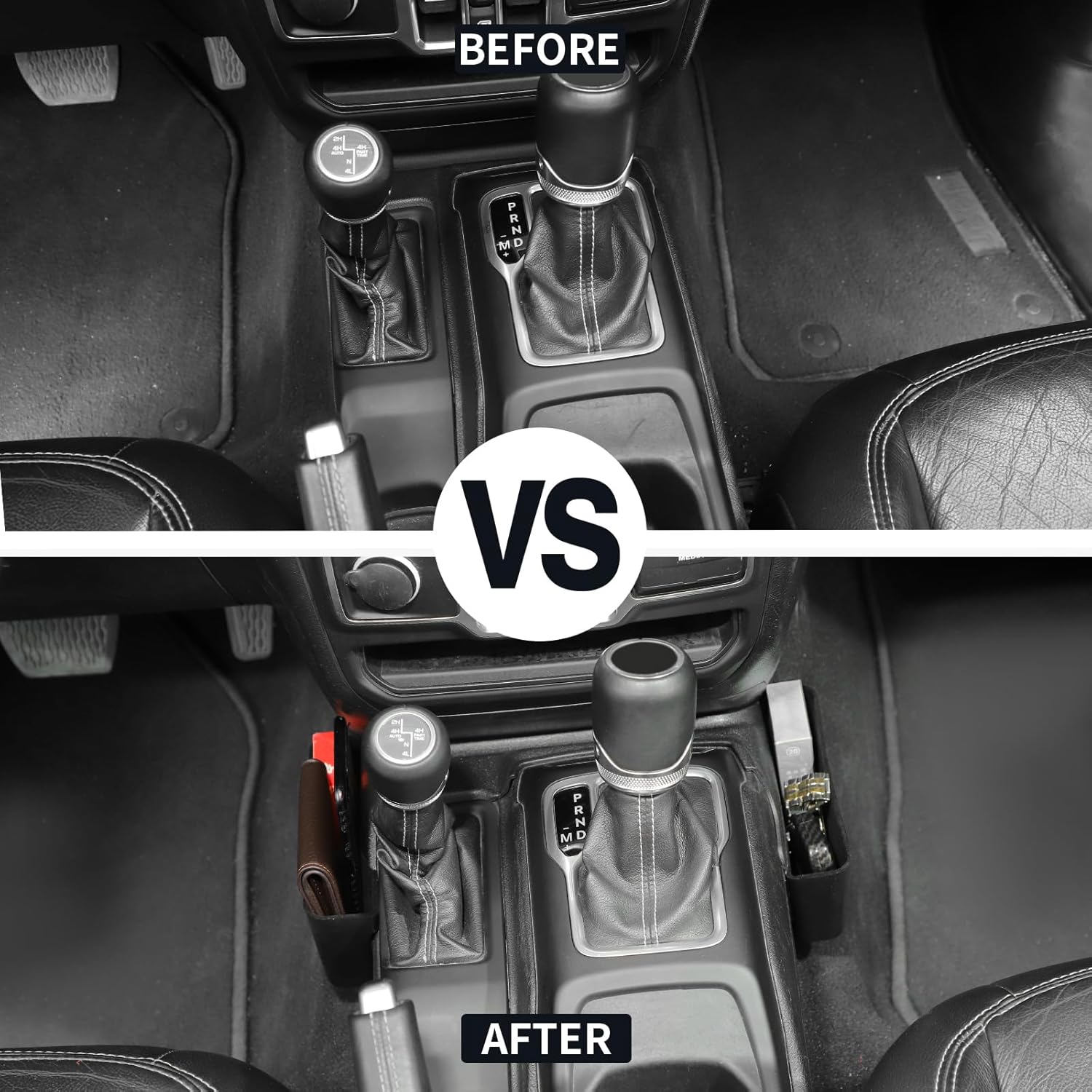 JWWY Gear Shift Storage Box for Jeep Wrangler JL JLU 4xe