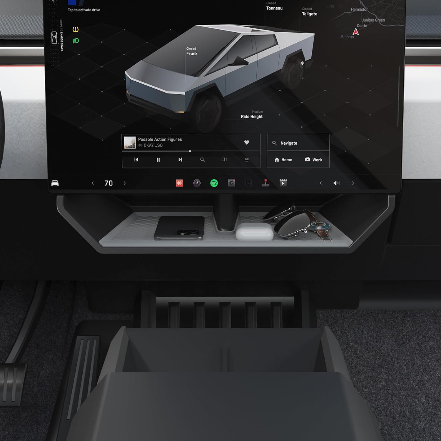 Under Screen Storage Box for Tesla Cybertruck 2024