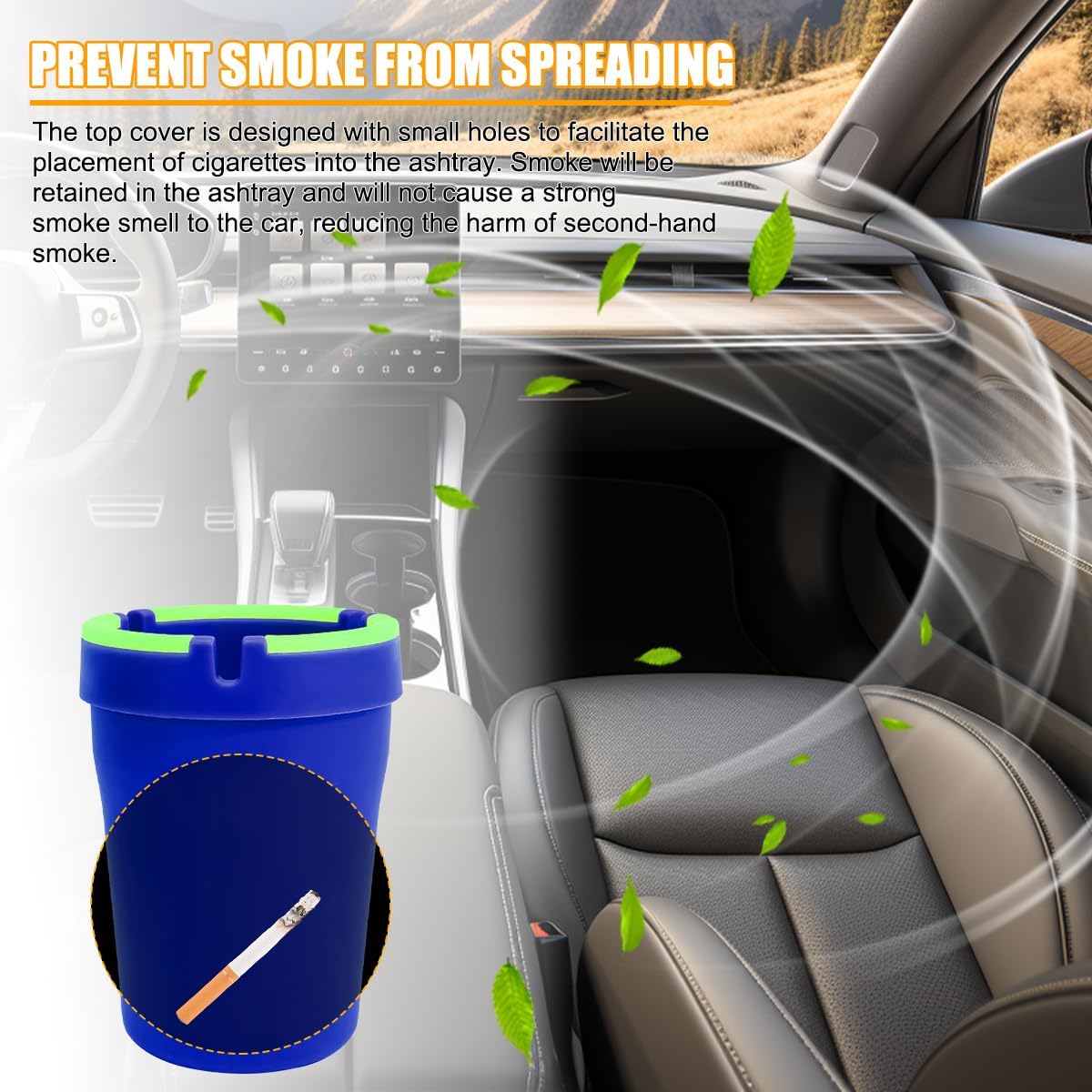Mandark 2PCS Glow In The Dark Car Ashtray Set