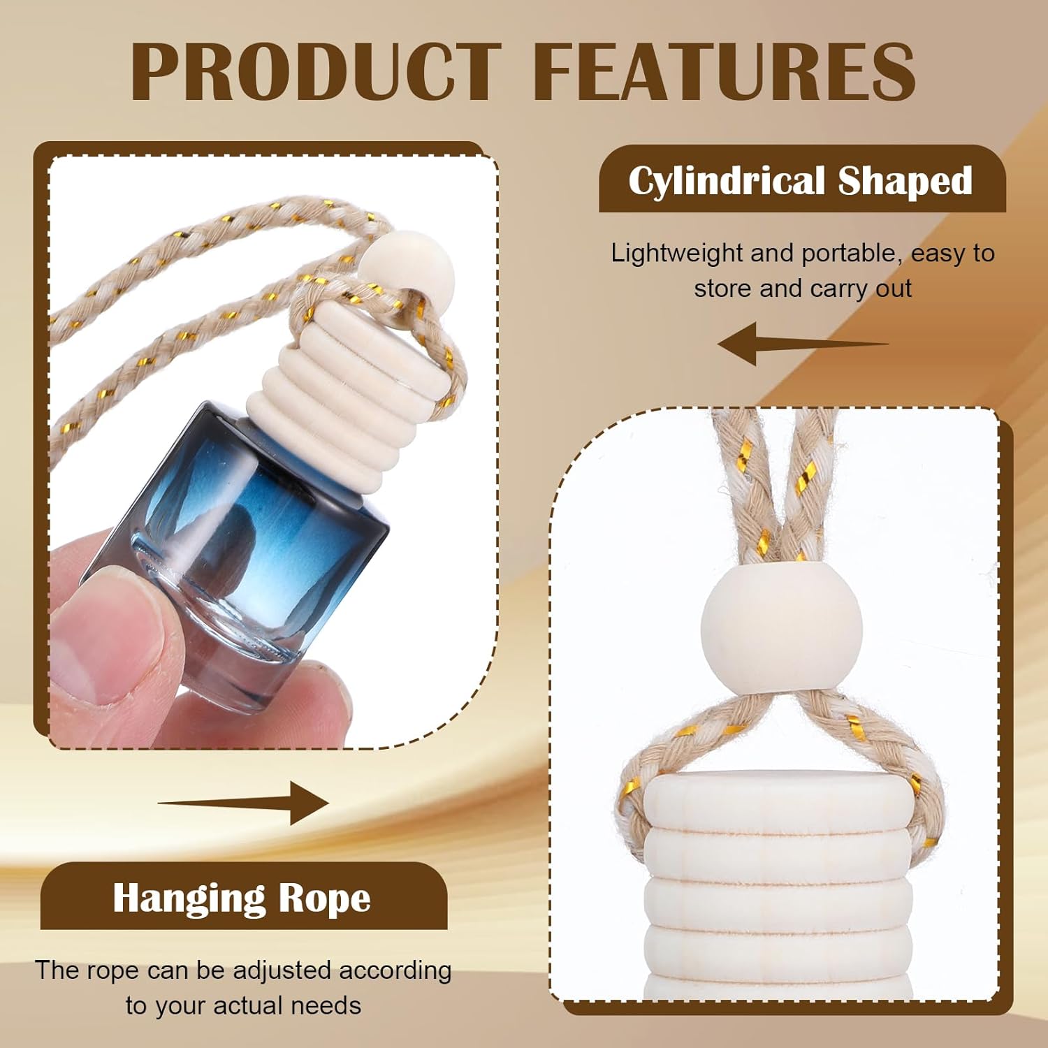 50 Pcs Cylinder Glass Air Freshener Bottles