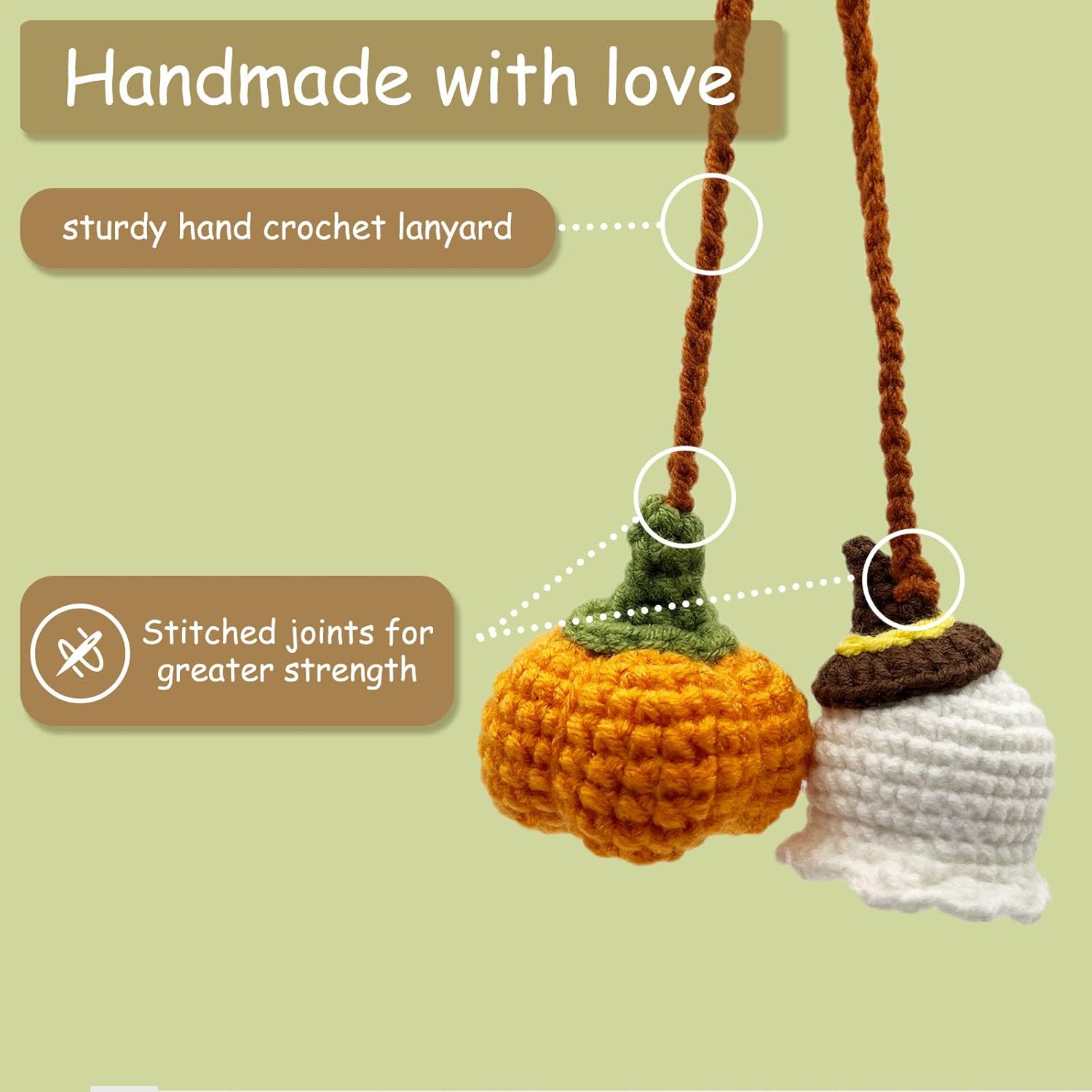 Crochet Car Mirror Halloween Accessories for Women and Teen