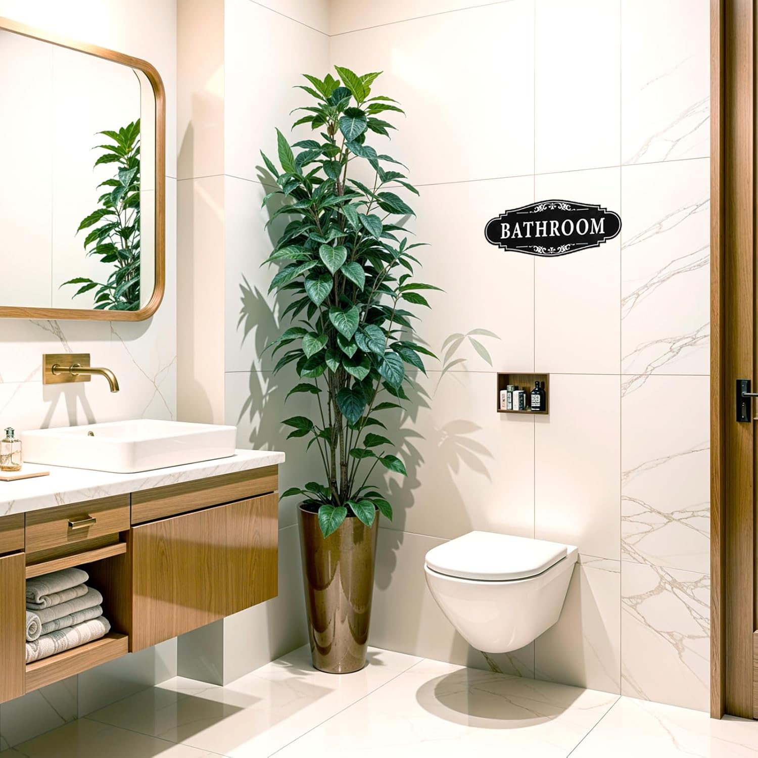 Bathroom Signs Decor 925 X 37 Inch Waterproof Wall Stickers