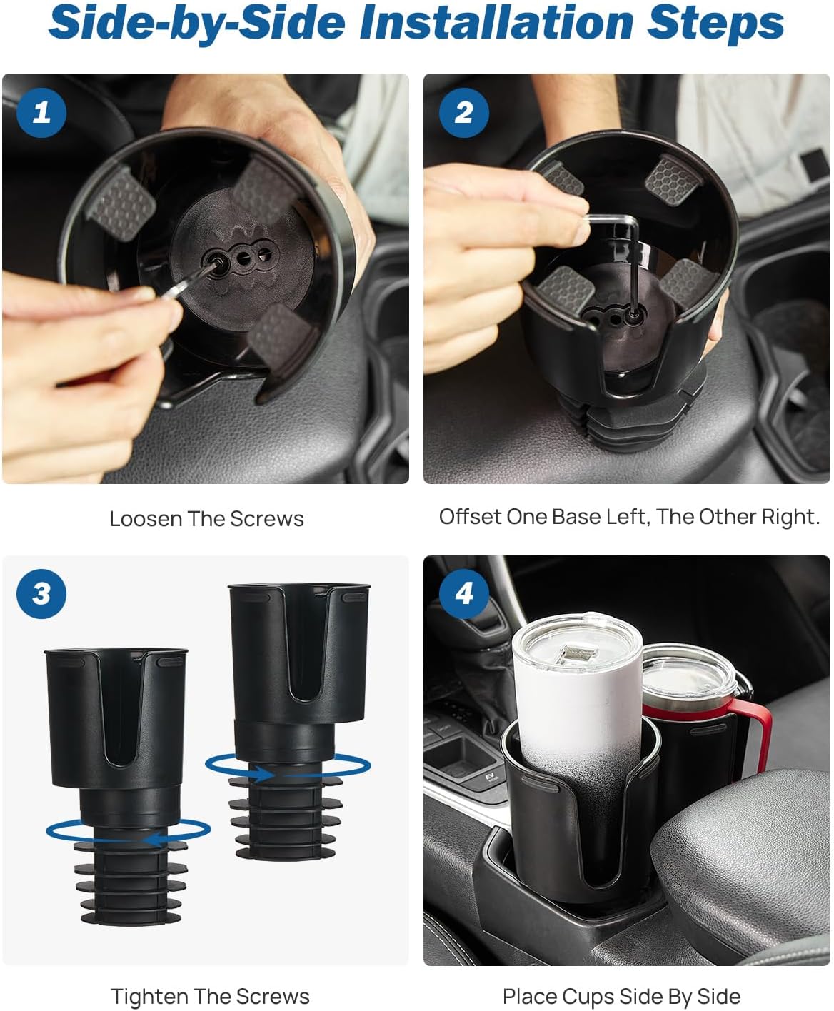 JOYTUTUS Car Cup Holder Extender with Offset Base