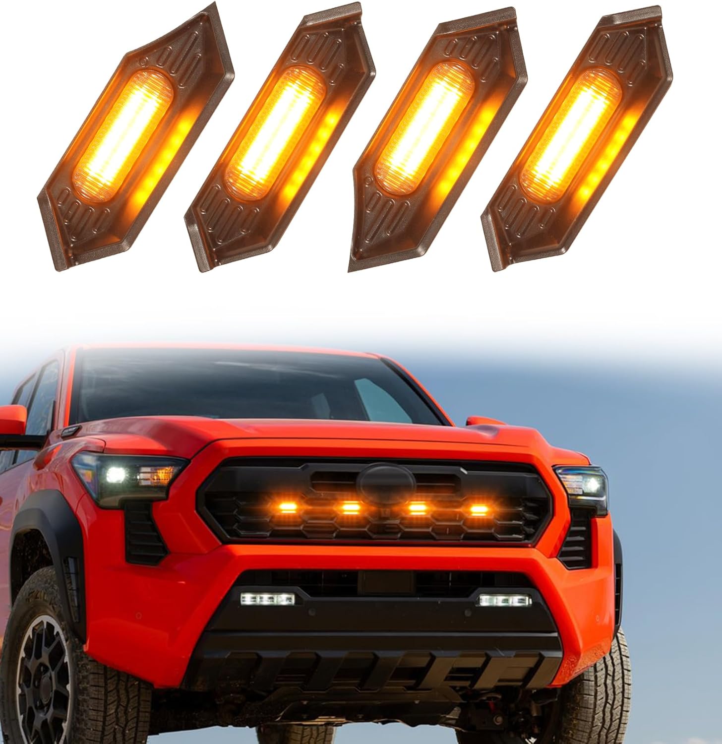 NEOXIST 2024 2025 Toyota Tacoma Raptor Grill LED Light Bar Amber