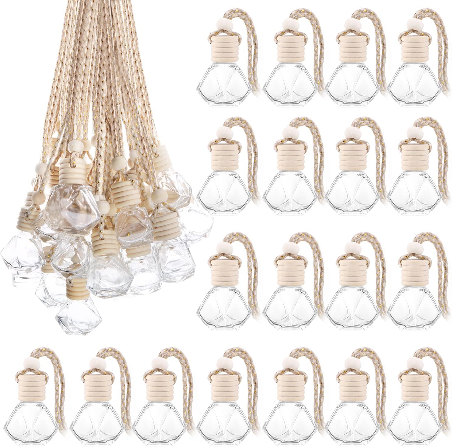 50 Pcs Set Diamond Shaped Glass Diffuser Vials