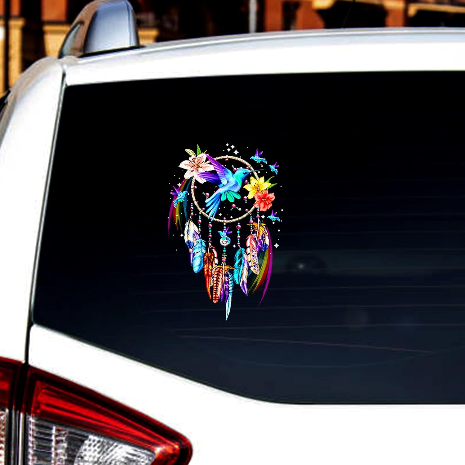 Colorful Dreamcatcher Hummingbird Car Decal