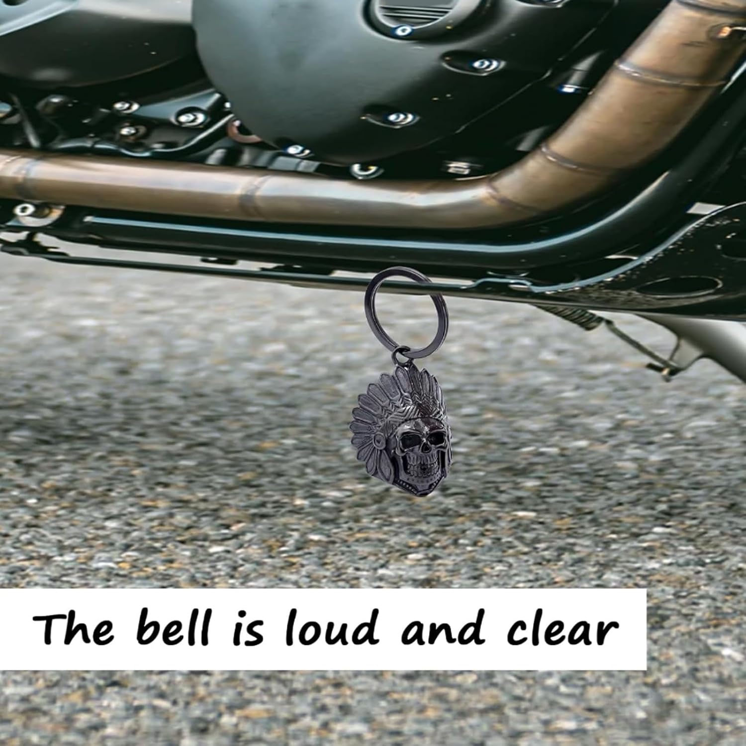 Motorcycle Skull Bell - Biker Key Chain For Good Luck