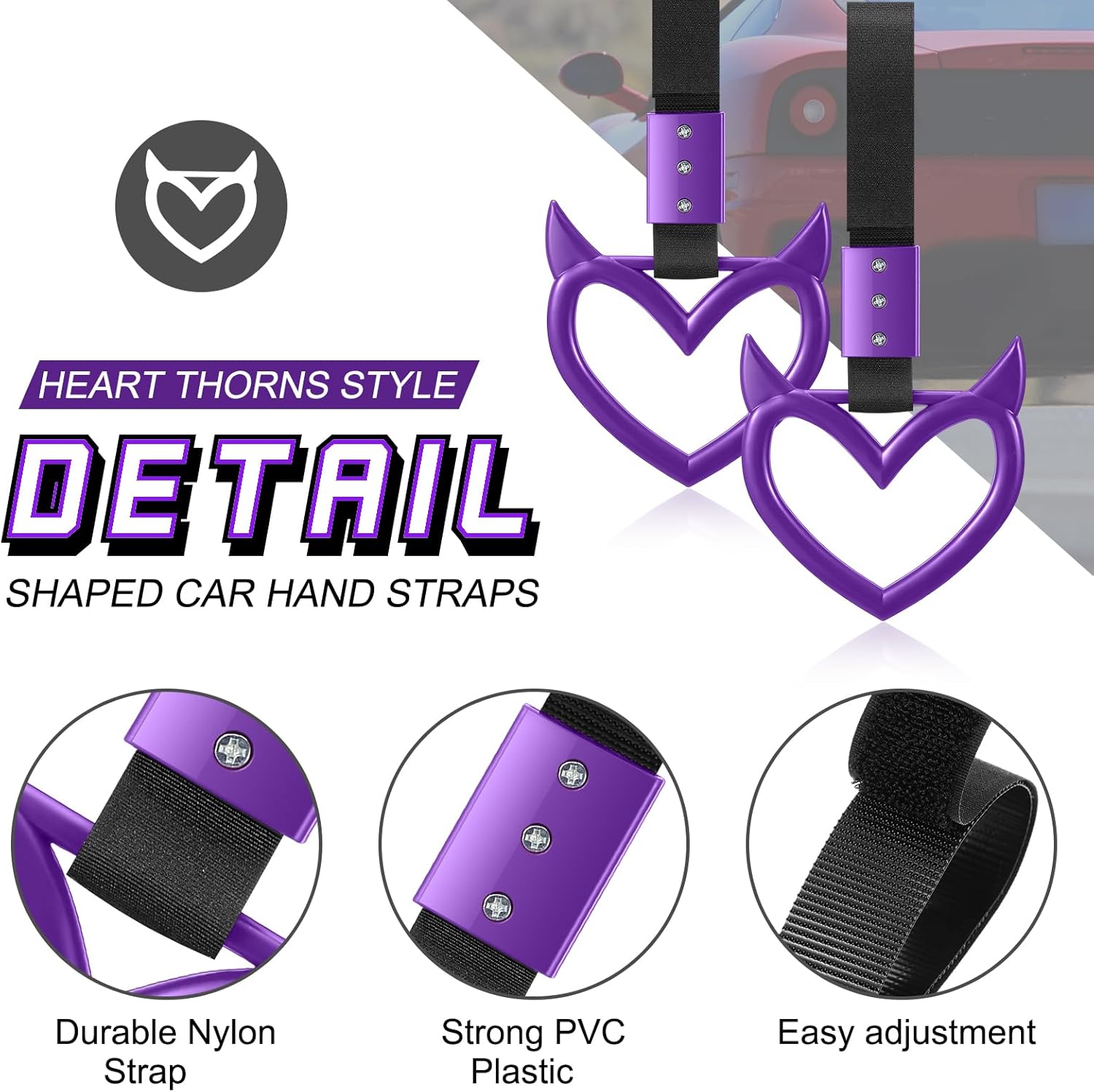 Fabbay 2 Piece Devil Heart Keychain Car Accessory