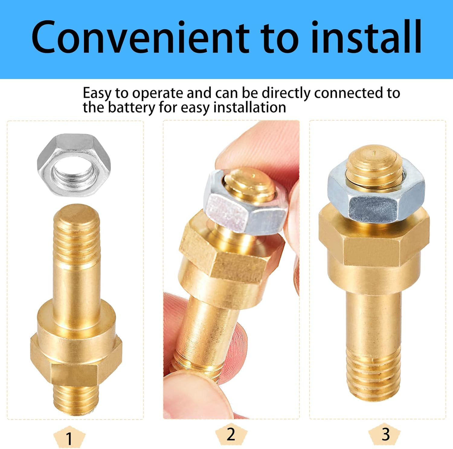 Long Stud Side Post Battery Terminal Bolt Pack of 4
